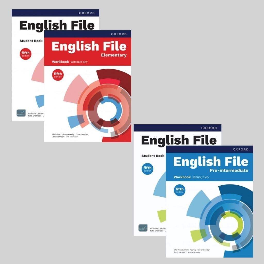 English File 5th Edition Elementary + Pre intermediate Student's Book + Workbook with Access Code