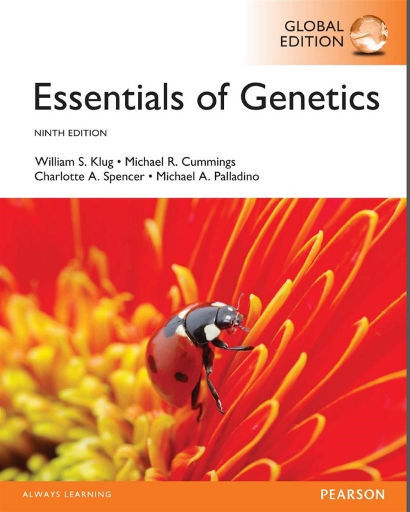 essentials of genetics 9th (klug, cummings, spencer, palladino)