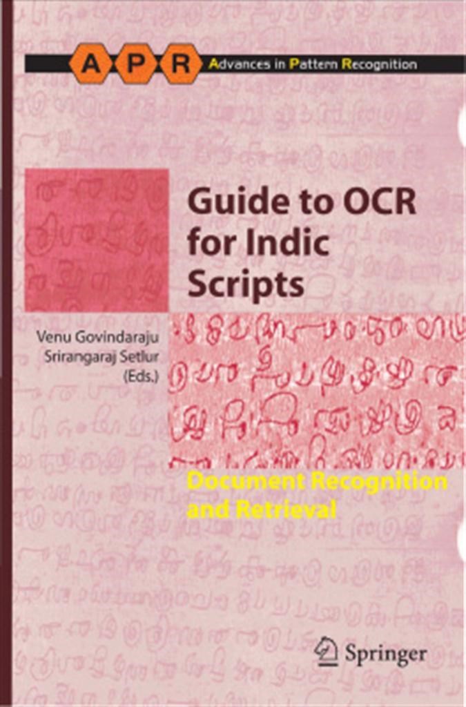 guide to OCR for indic scripts 2009 (govindaraju, setlur)