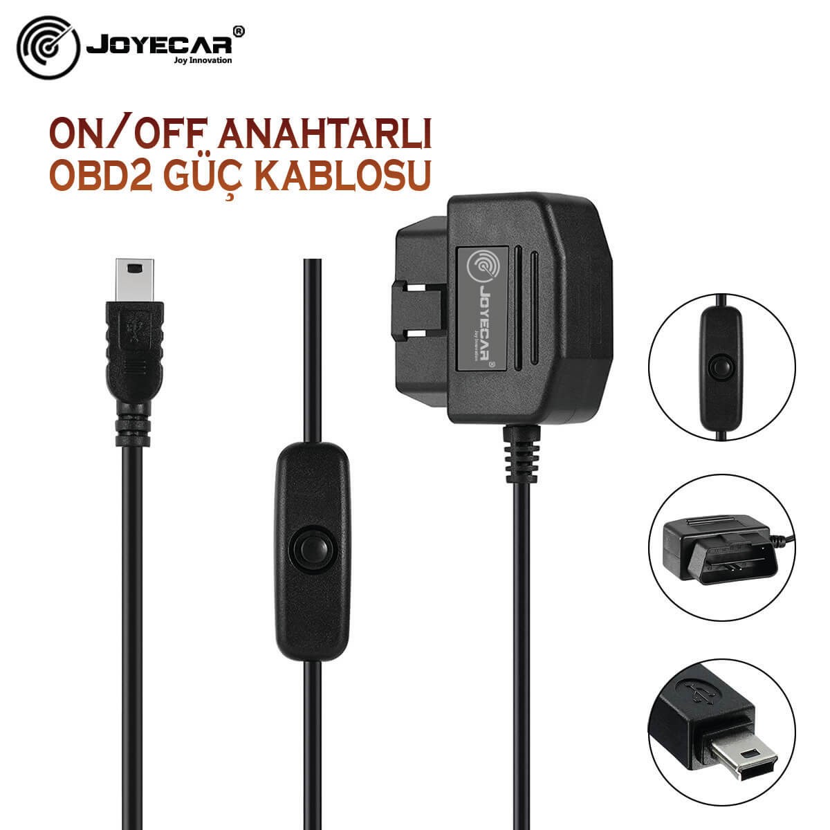 Joyecar OBD2 Araç Kamera Park Modu Enerji Kablo Akü Akım Korumalı