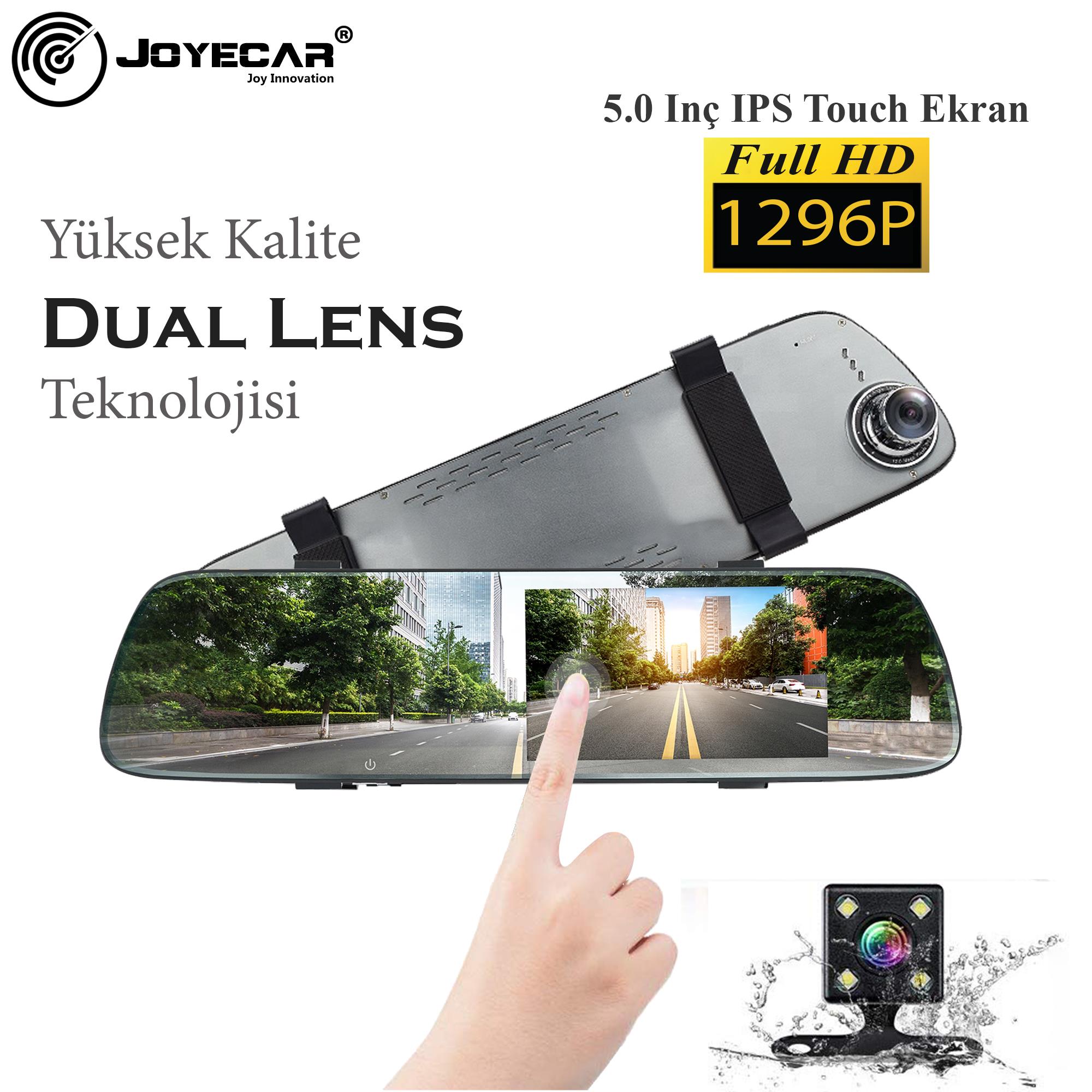 J5 5″ Araç İçi Kamera IPS Dokunmatik Ekran Dual Lens Full HD