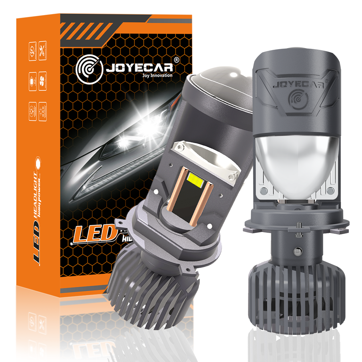 Joyecar Hyper Plus Projektor Lensli H4 Uzun Kısa Led Far Ampulü
