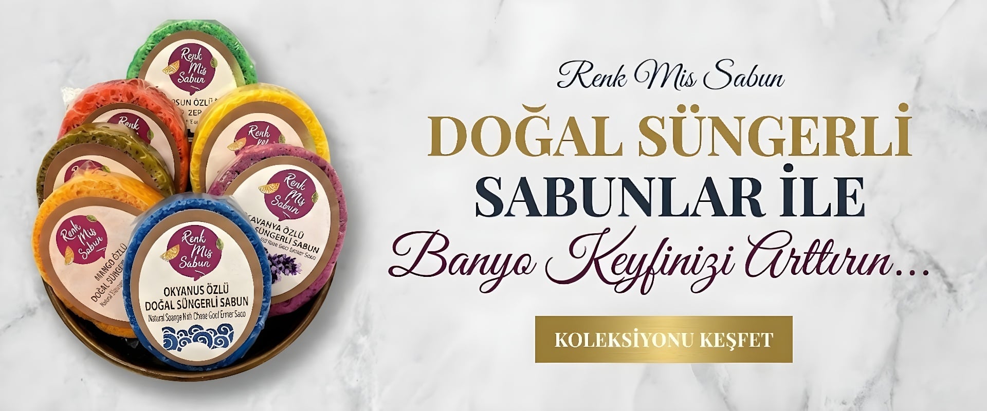 Renk Mis Sabun - Doğal Özlü Süngerli Sabun