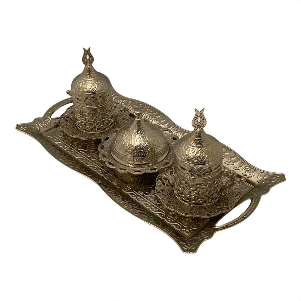 İKİLİ HAHVE SETİ - LALE BEYAZ