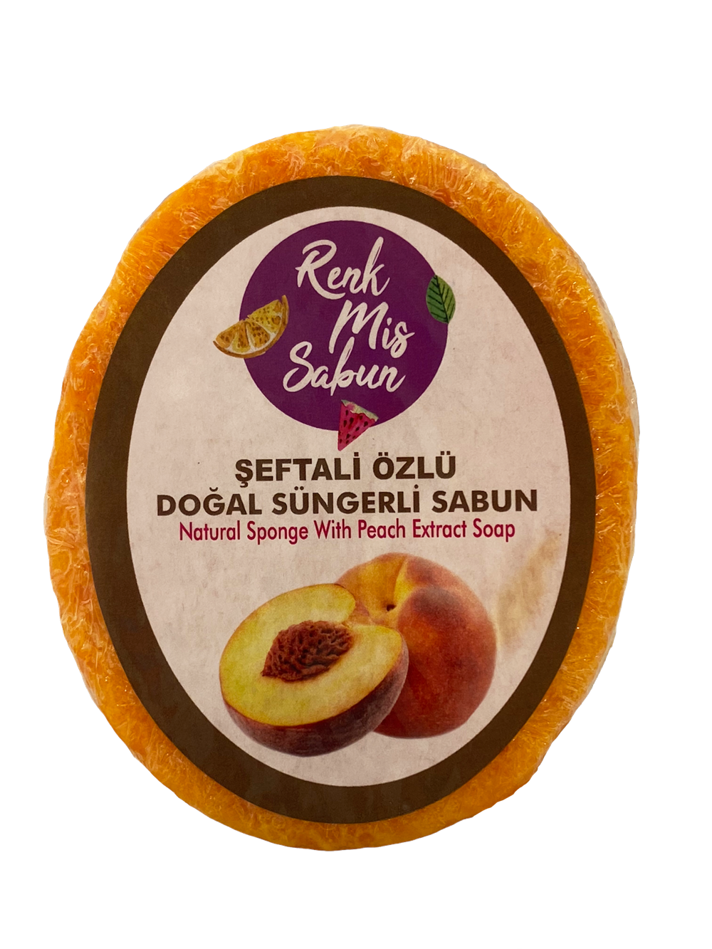 Şeftali Özlü Doğal Süngerli Sabun