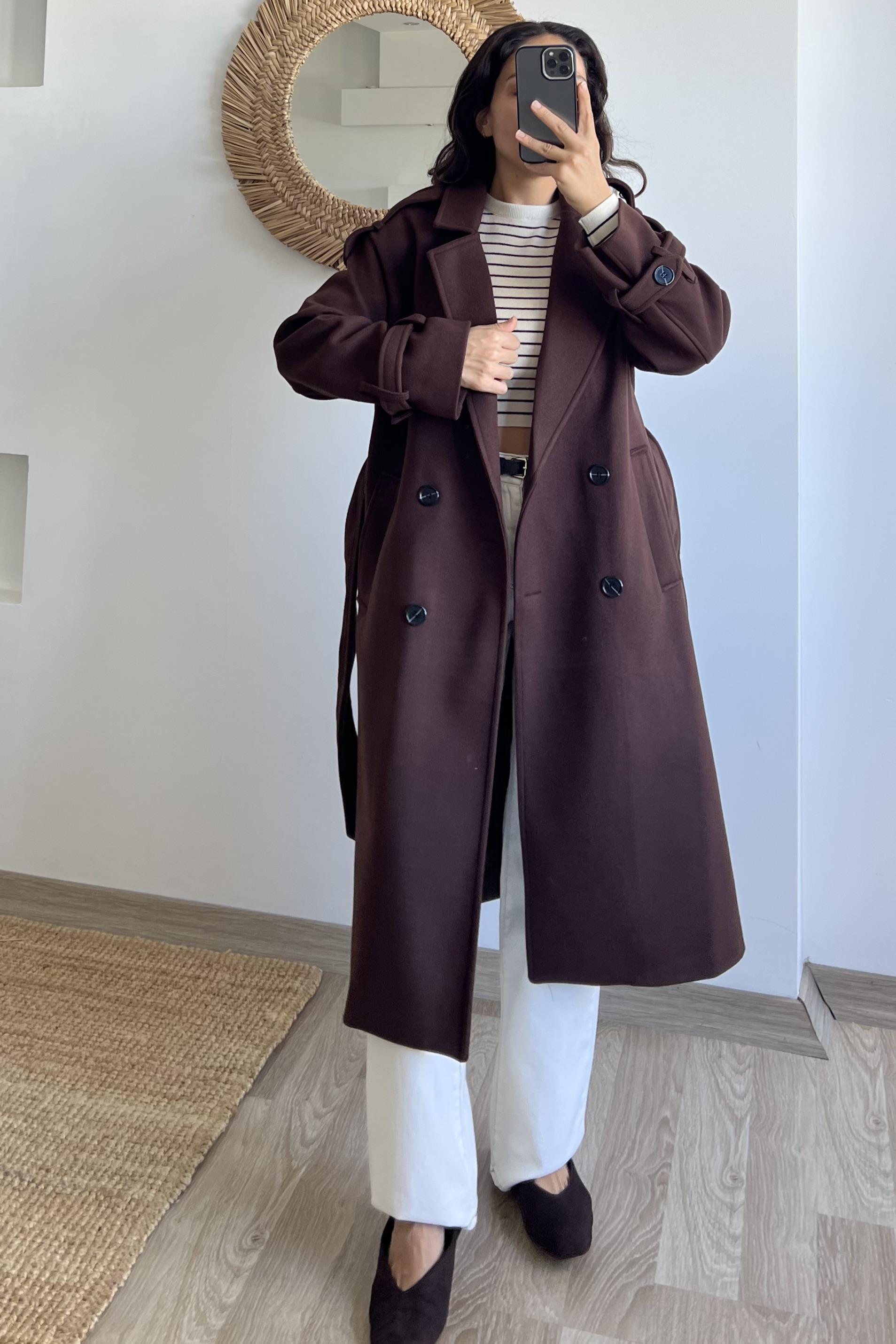 Acı Kahve Kuşaklı Premium Kaban uygun fiyatlarda www.butikhola.com adresinde