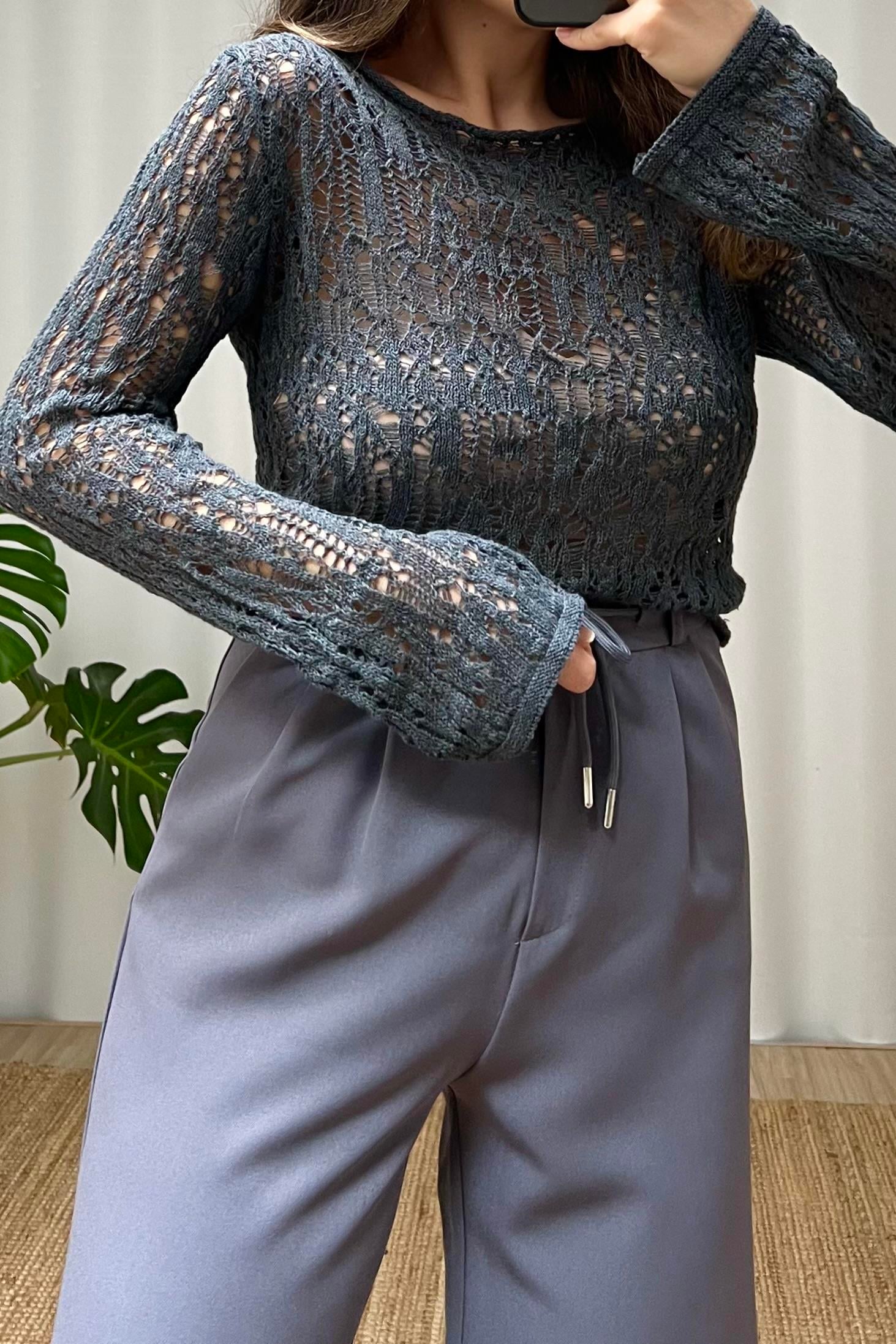 Antrasit Ajurlu Triko uygun fiyatlarda www.butikhola.com adresinde