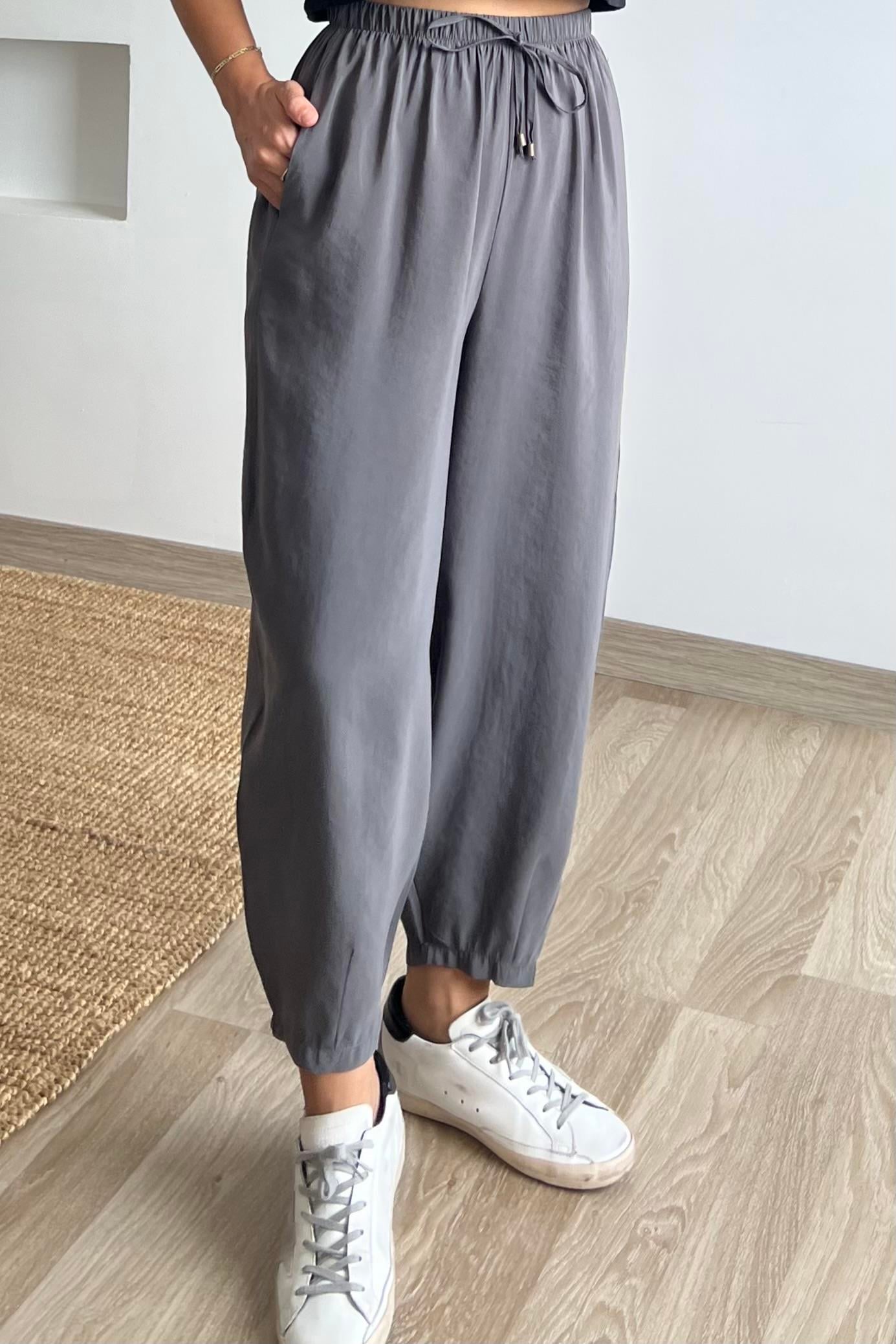 Antrasit Beli Lastikli Şalvar Pantolon uygun fiyatlarda www.butikhola.com adresinde