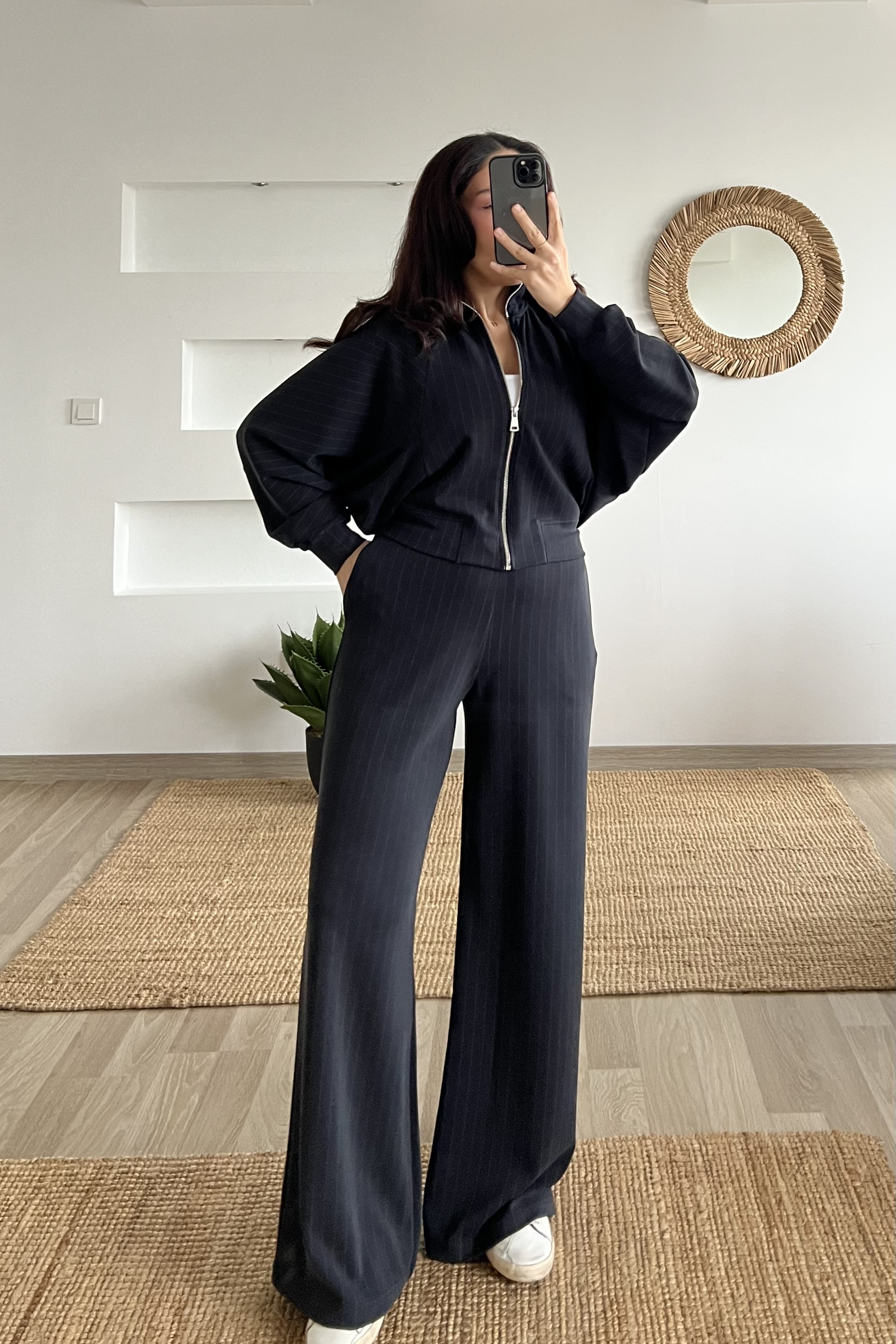 Antrasit Çizgili Yumuşak Dokulu Modal Takım uygun fiyatlarda www.butikhola.com adresinde