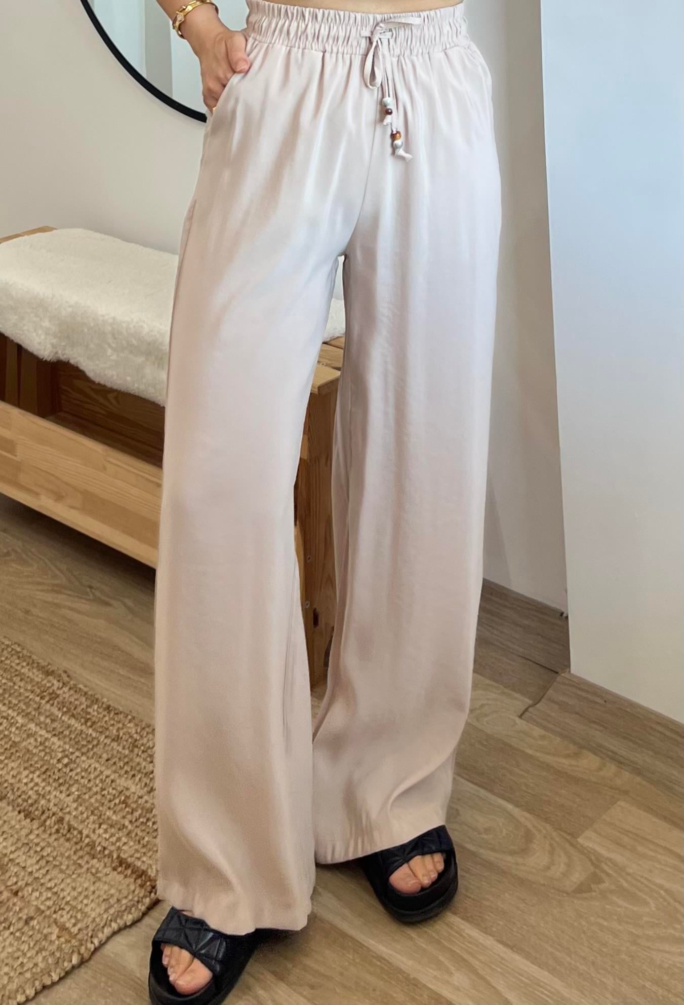 Bej Beli İpli Bohem Pantolon uygun fiyatlarda www.butikhola.com adresinde