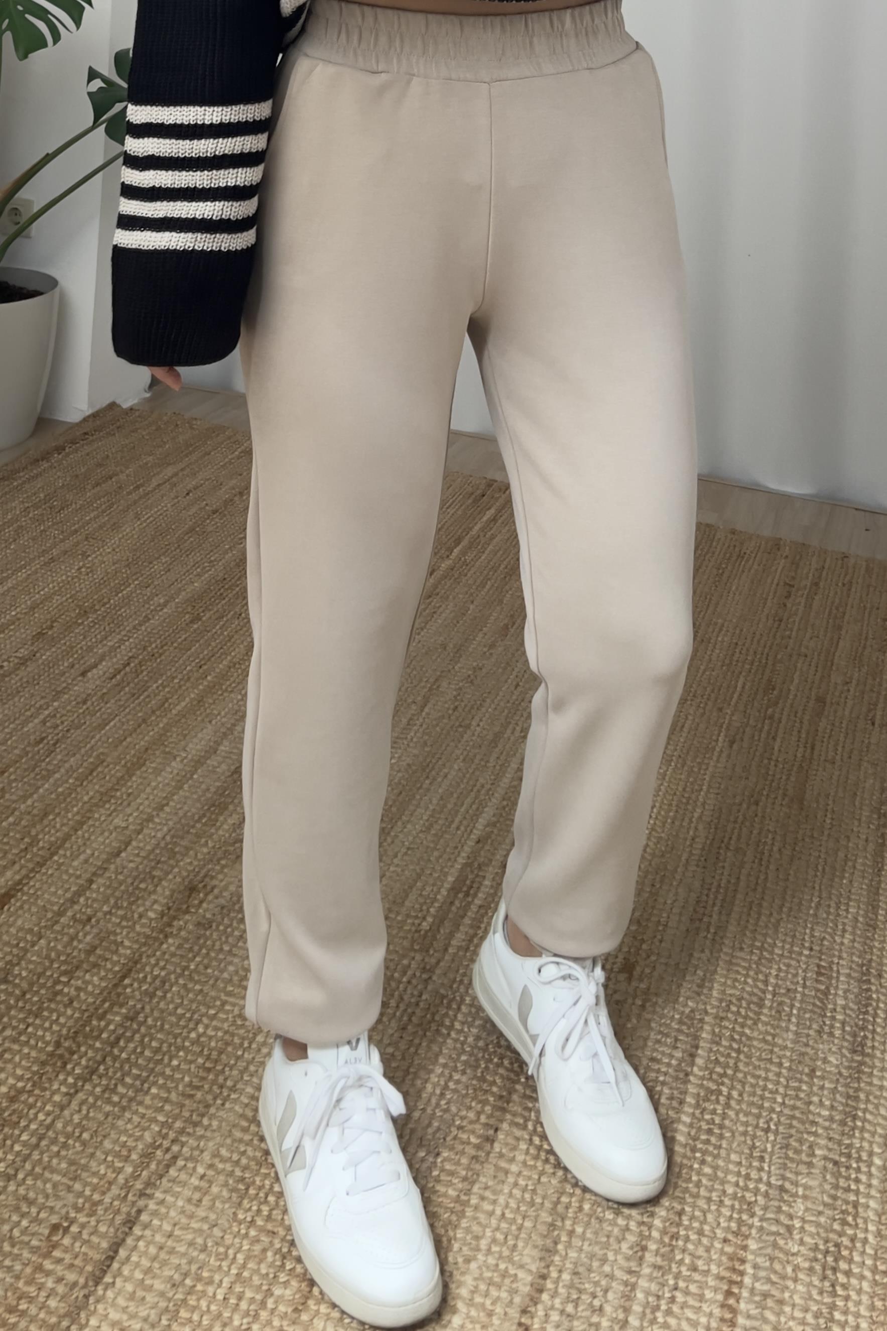 Bej Oys Tok Dokulu Modal Jogger Pantolon uygun fiyatlarda www.butikhola.com adresinde