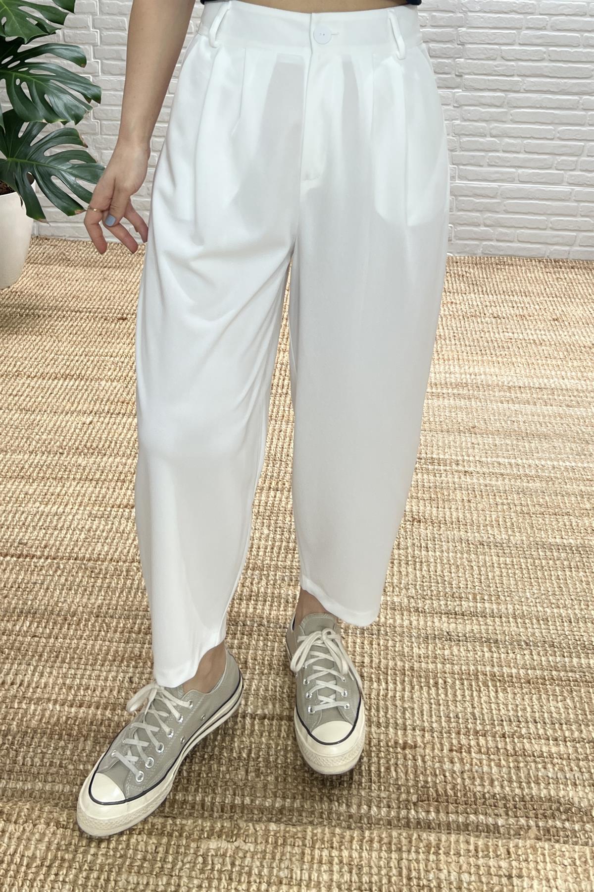 Beyaz Şalvar Pantolon uygun fiyatlarda www.butikhola.com adresinde