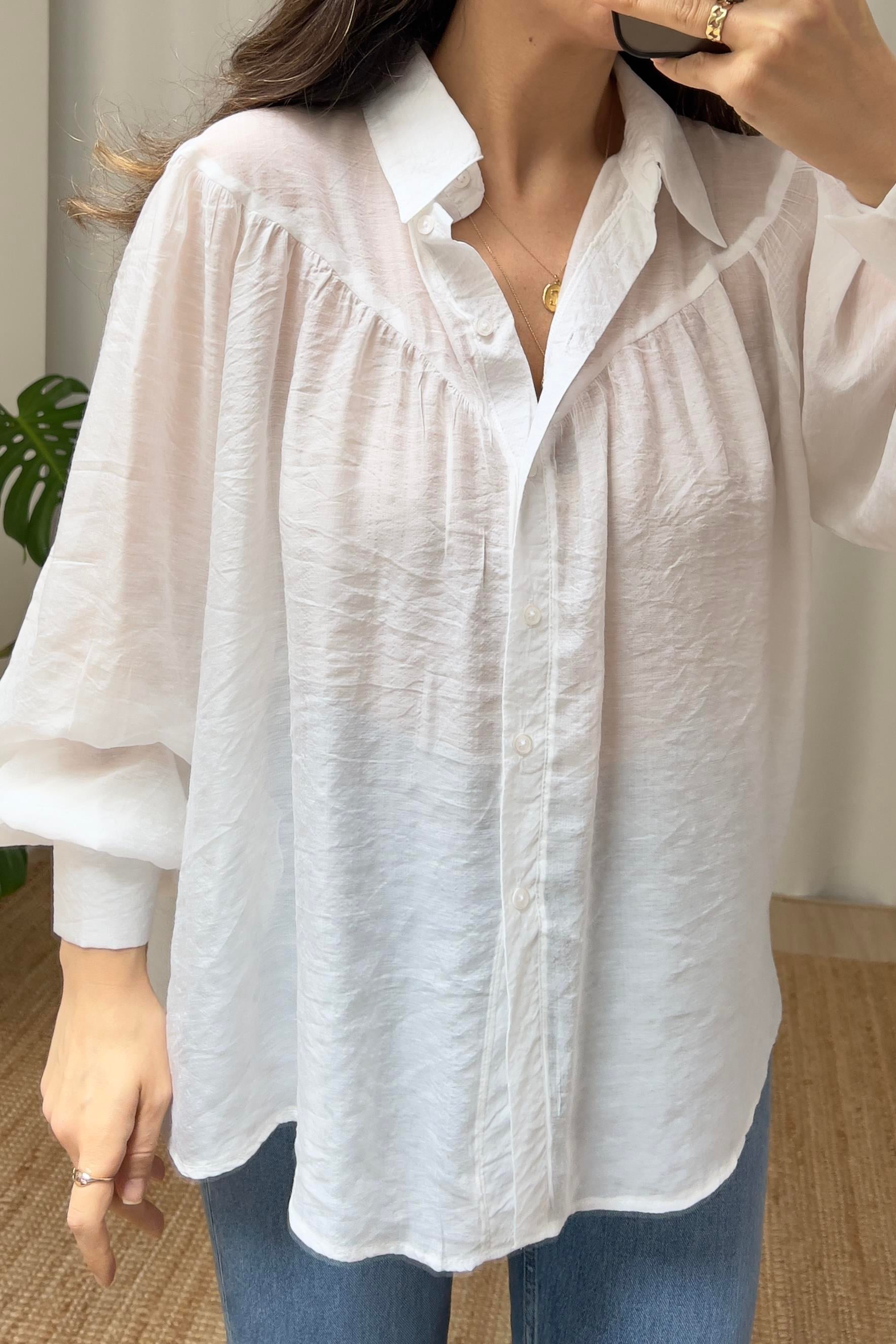 Beyaz Vintage Vual Gömlek uygun fiyatlarda www.butikhola.com adresinde