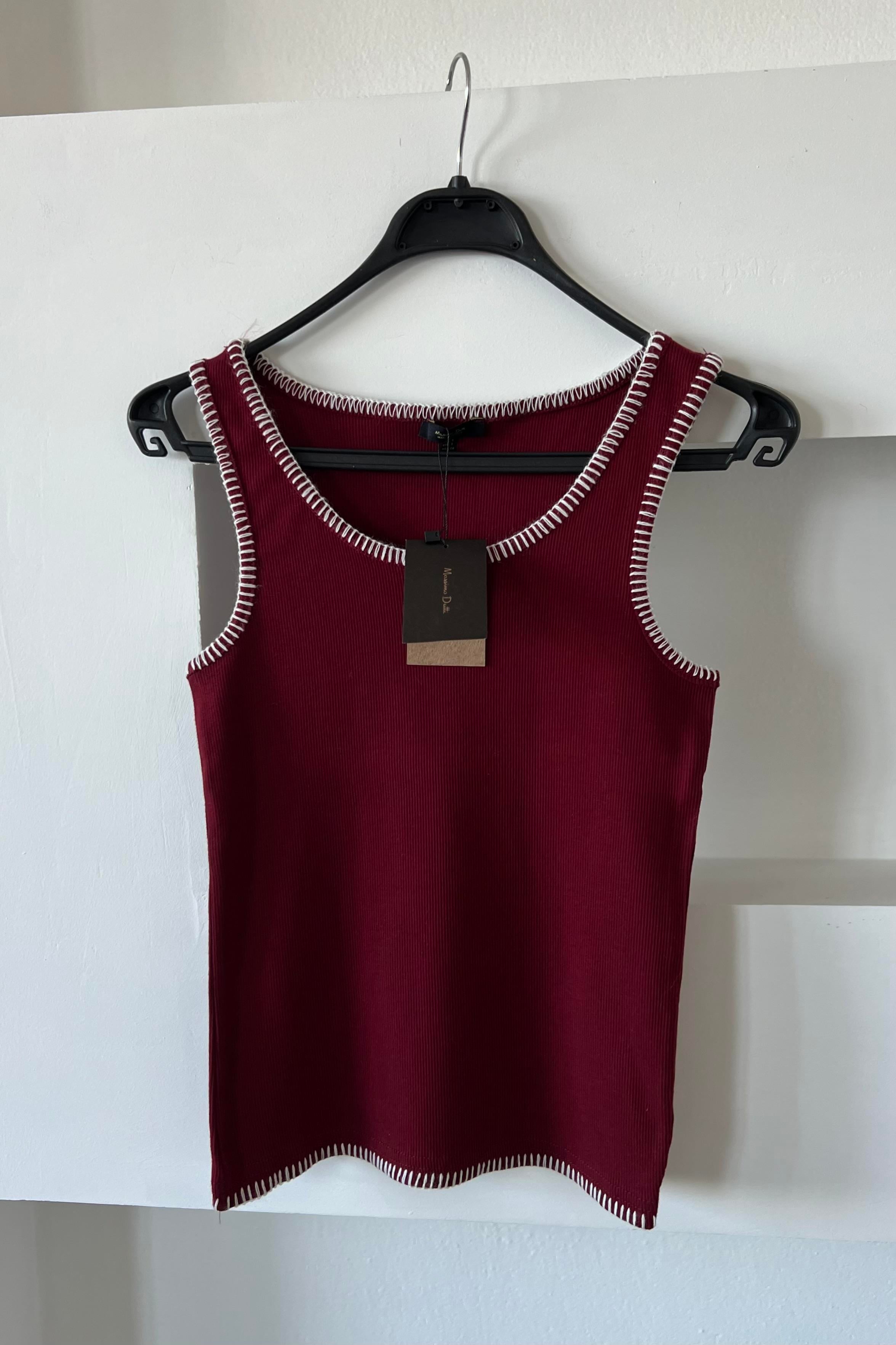 Bordo Dikiş Detaylı Fitilli Kolsuz Tshirt uygun fiyatlarda www.butikhola.com adresinde