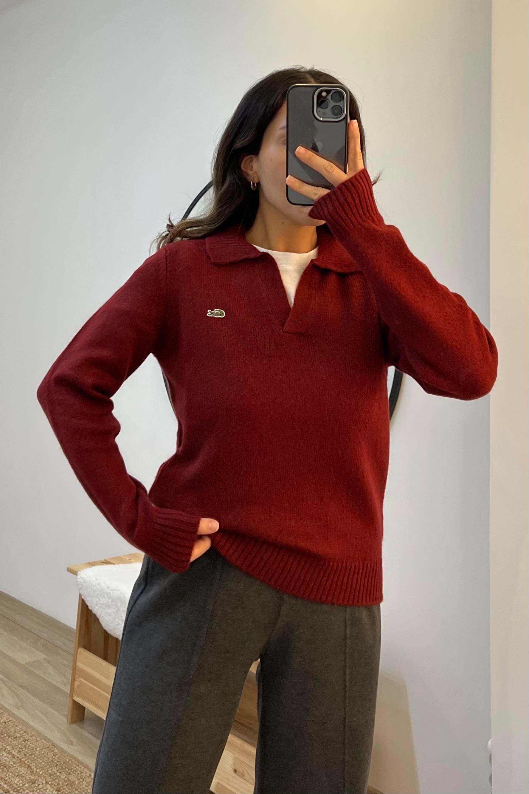 Bordo Polo Yaka Kazak uygun fiyatlarda www.butikhola.com adresinde