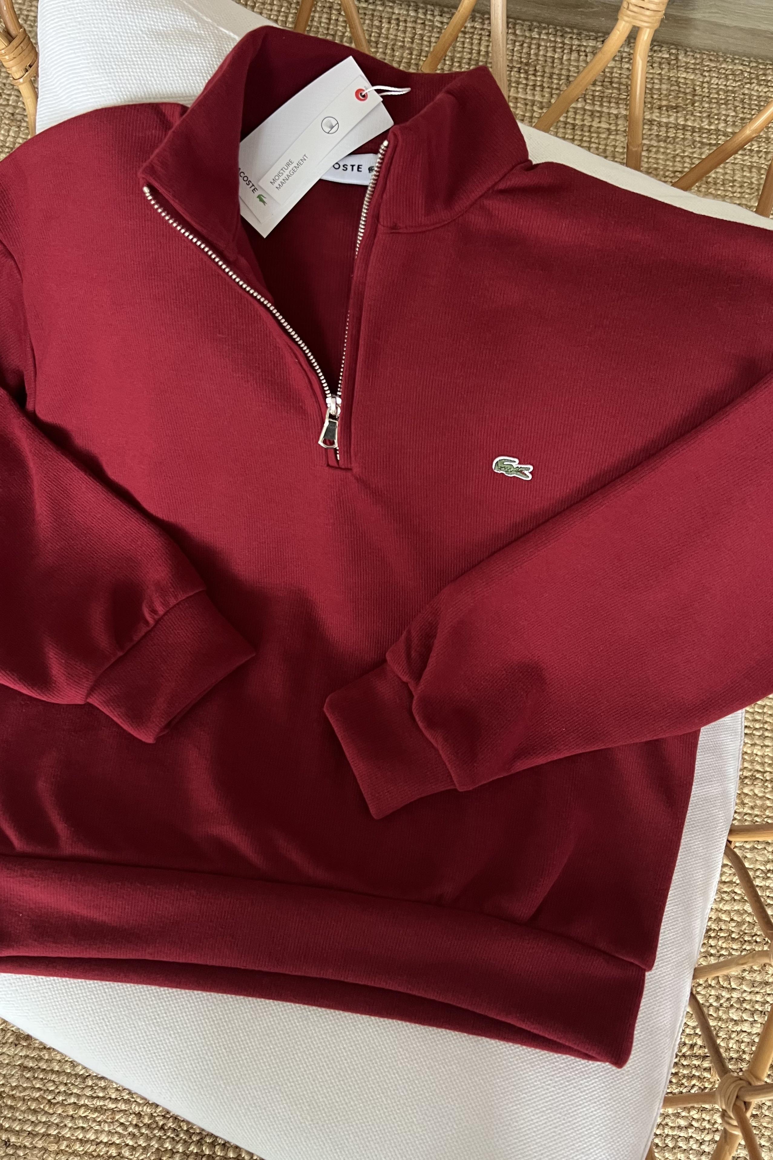 Bordo Yumuşak Dokulu Yakası Fermuarlı Sweatshirt uygun fiyatlarda www.butikhola.com adresinde