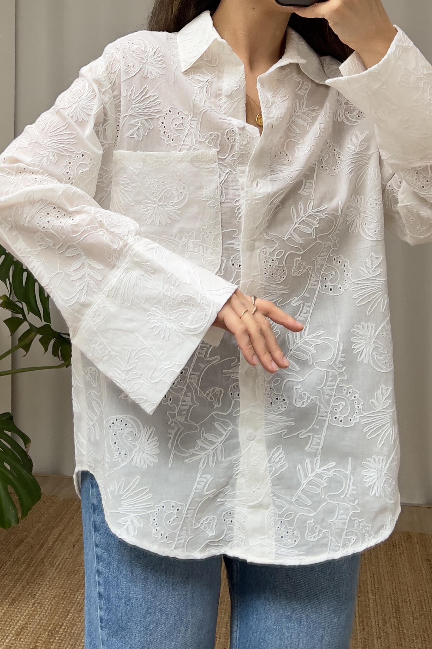 Cepli Nakışlı Fisto Gömlek  uygun fiyatlarda www.butikhola.com adresinde