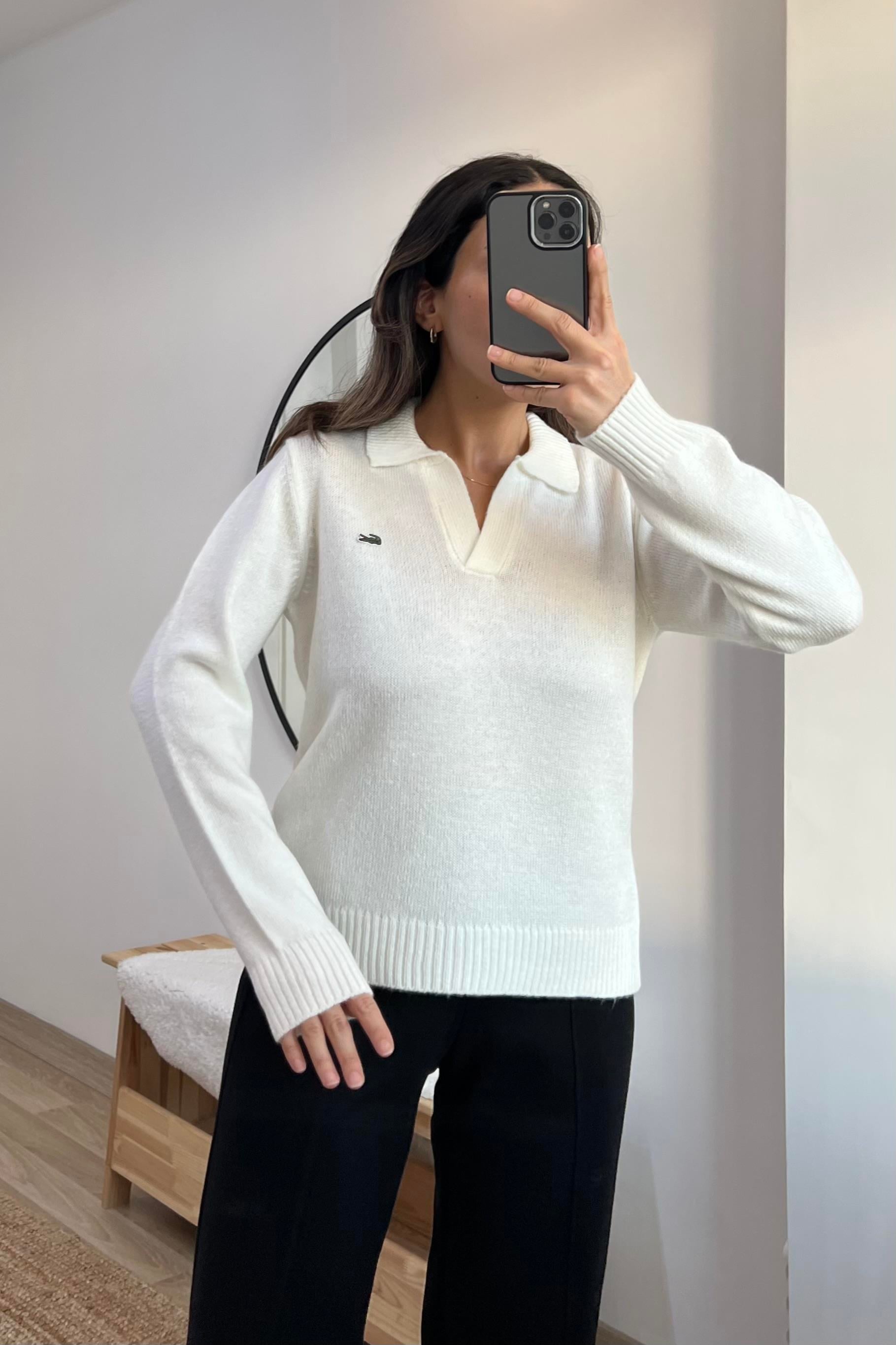 Ekru Polo Yaka Kazak uygun fiyatlarda www.butikhola.com adresinde