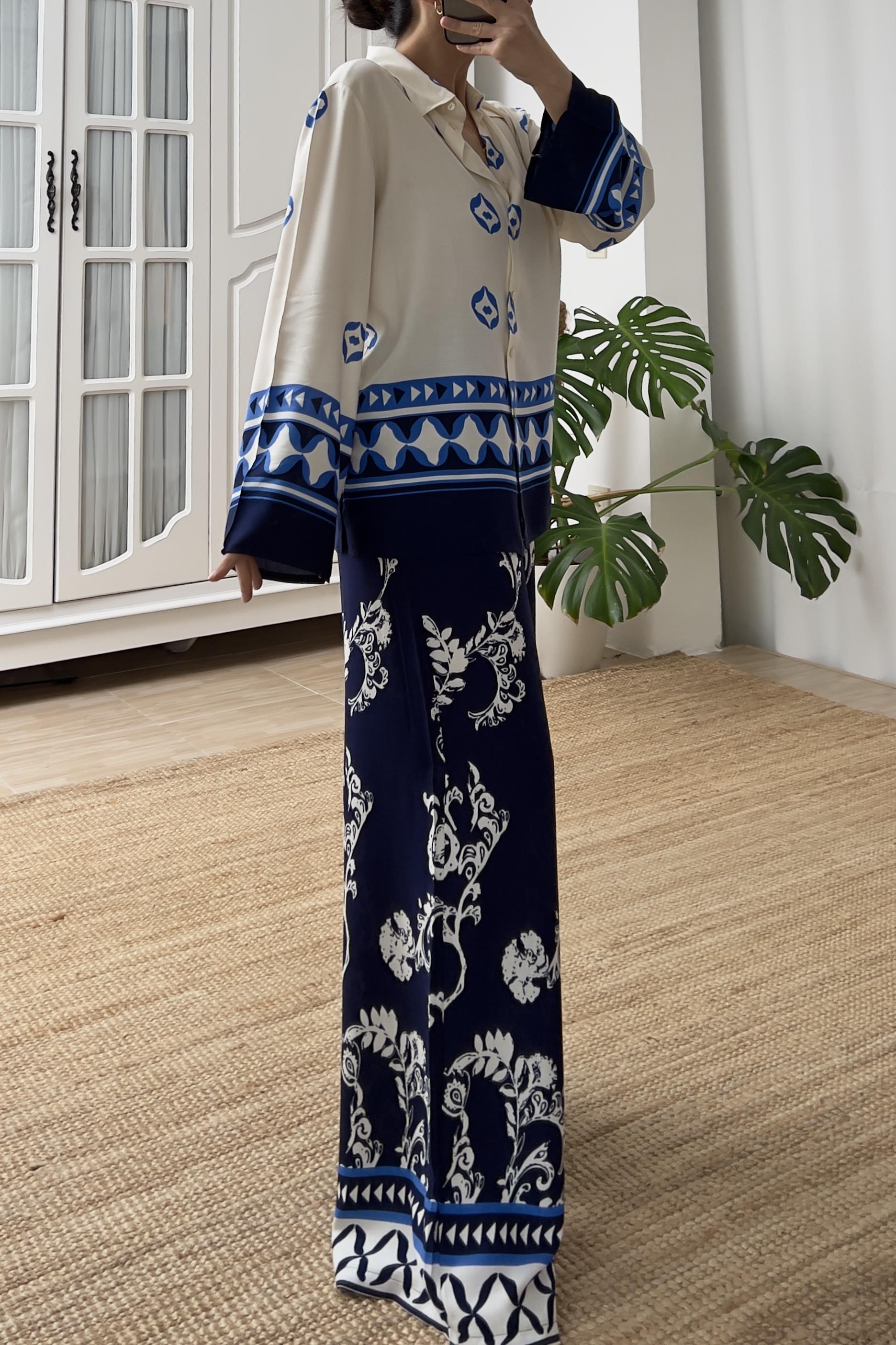 Etnik Desen Gömlek Pantolon Takım uygun fiyatlarda www.butikhola.com adresinde