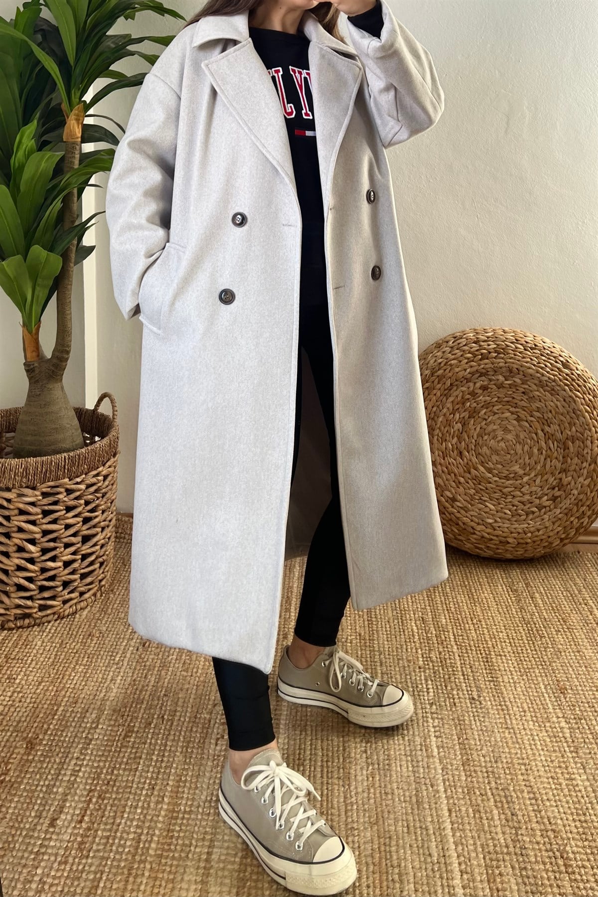 Gri Kruvaze Premium Kaban uygun fiyatlarda www.butikhola.com adresinde