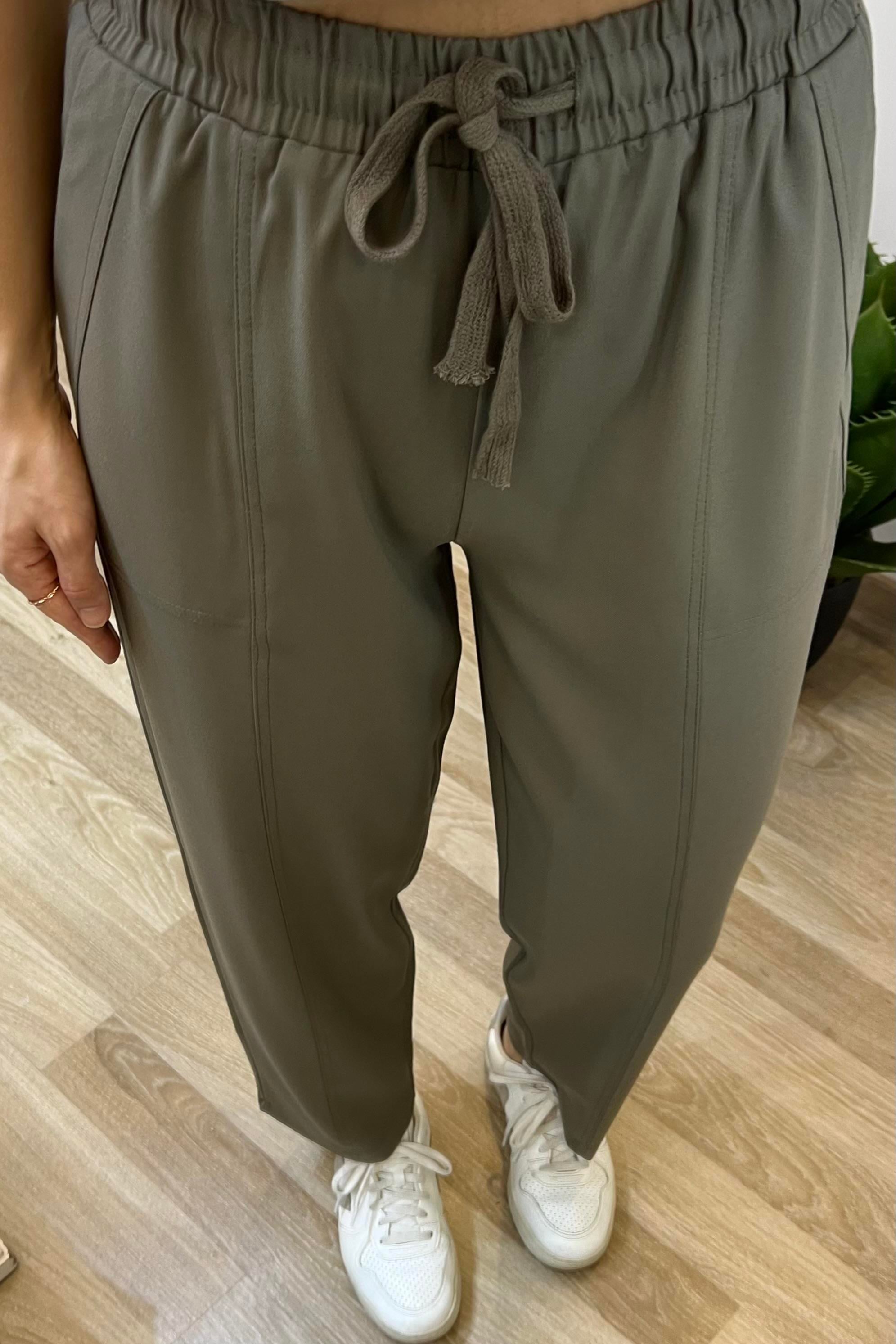 Haki Beli İpli Comfort Pantolon uygun fiyatlarda www.butikhola.com adresinde