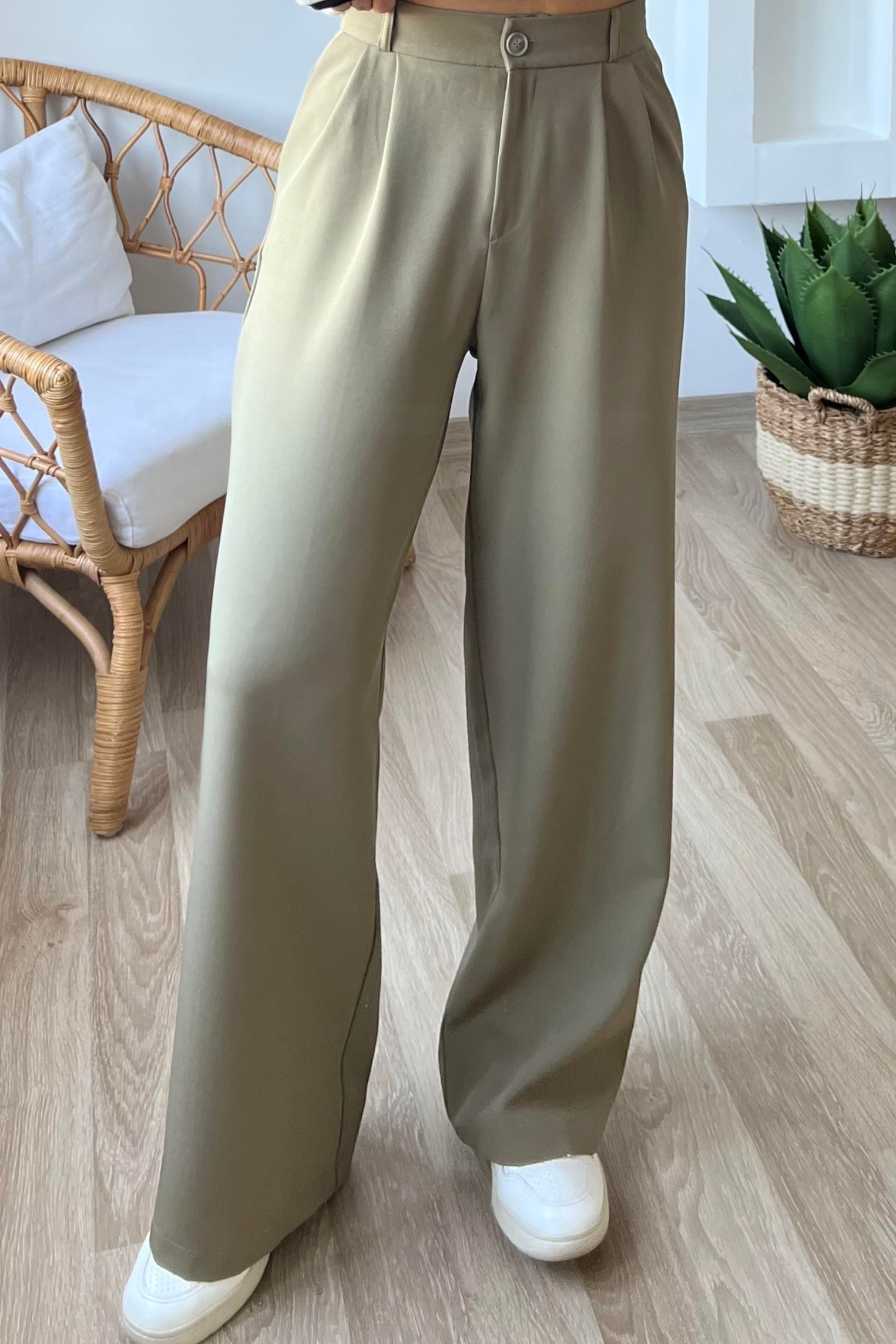 Haki Comfort Palazzo Pantolon uygun fiyatlarda www.butikhola.com adresinde