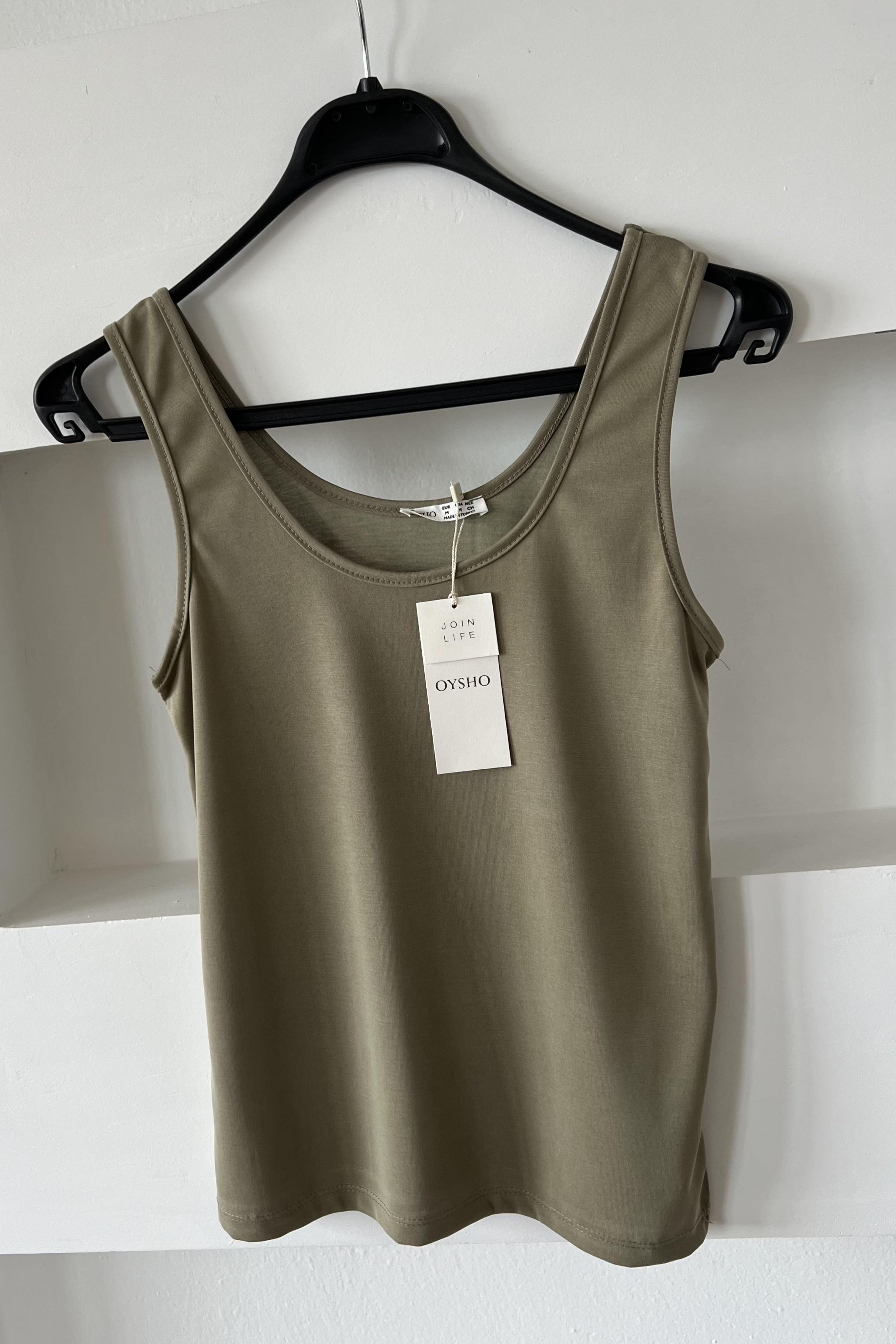 Haki Modal Kolsuz Tshirt uygun fiyatlarda www.butikhola.com adresinde