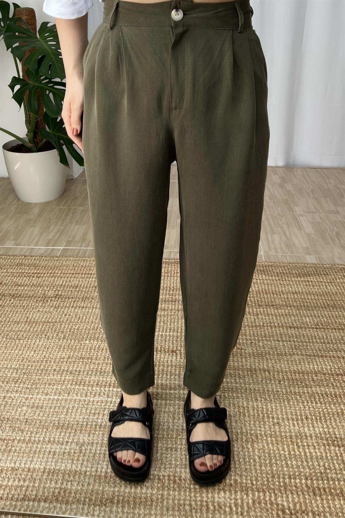 Haki Premium Şalvar Pantolon uygun fiyatlarda www.butikhola.com adresinde