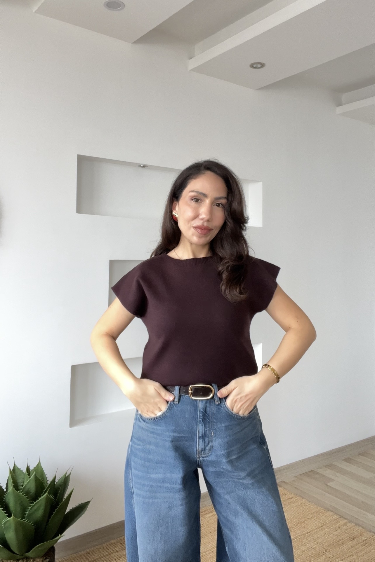 Kahverengi Bisiklet Yaka Kolsuz Triko uygun fiyatlarda www.butikhola.com adresinde