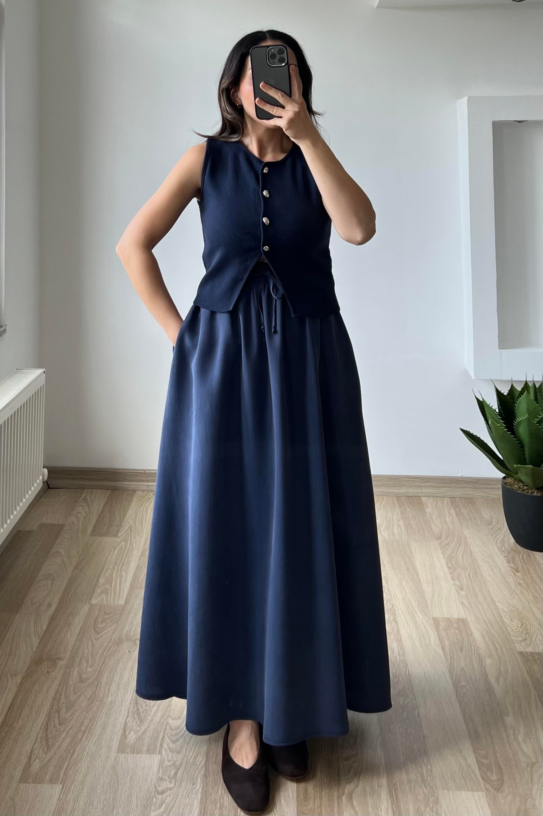 Lacivert Cepli Tensel Etek  uygun fiyatlarda www.butikhola.com adresinde