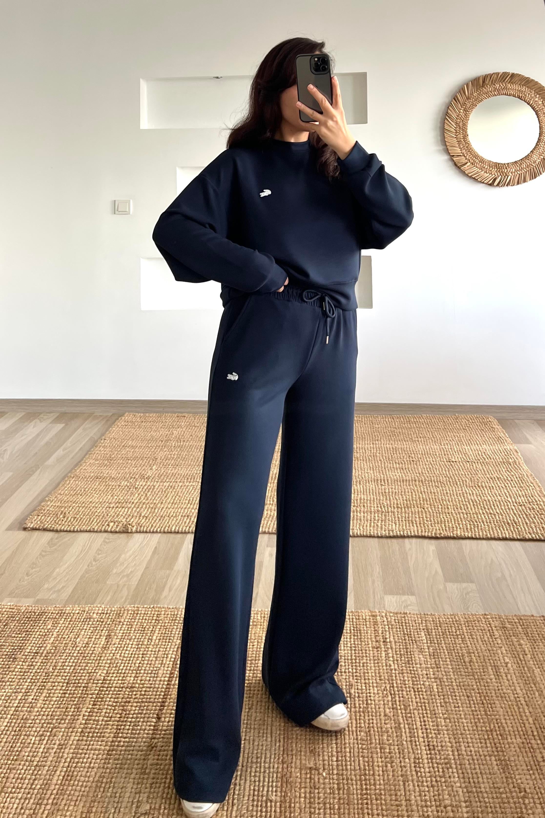 Lacivert Modal Sweatshirt Pantolon Takım uygun fiyatlarda www.butikhola.com adresinde