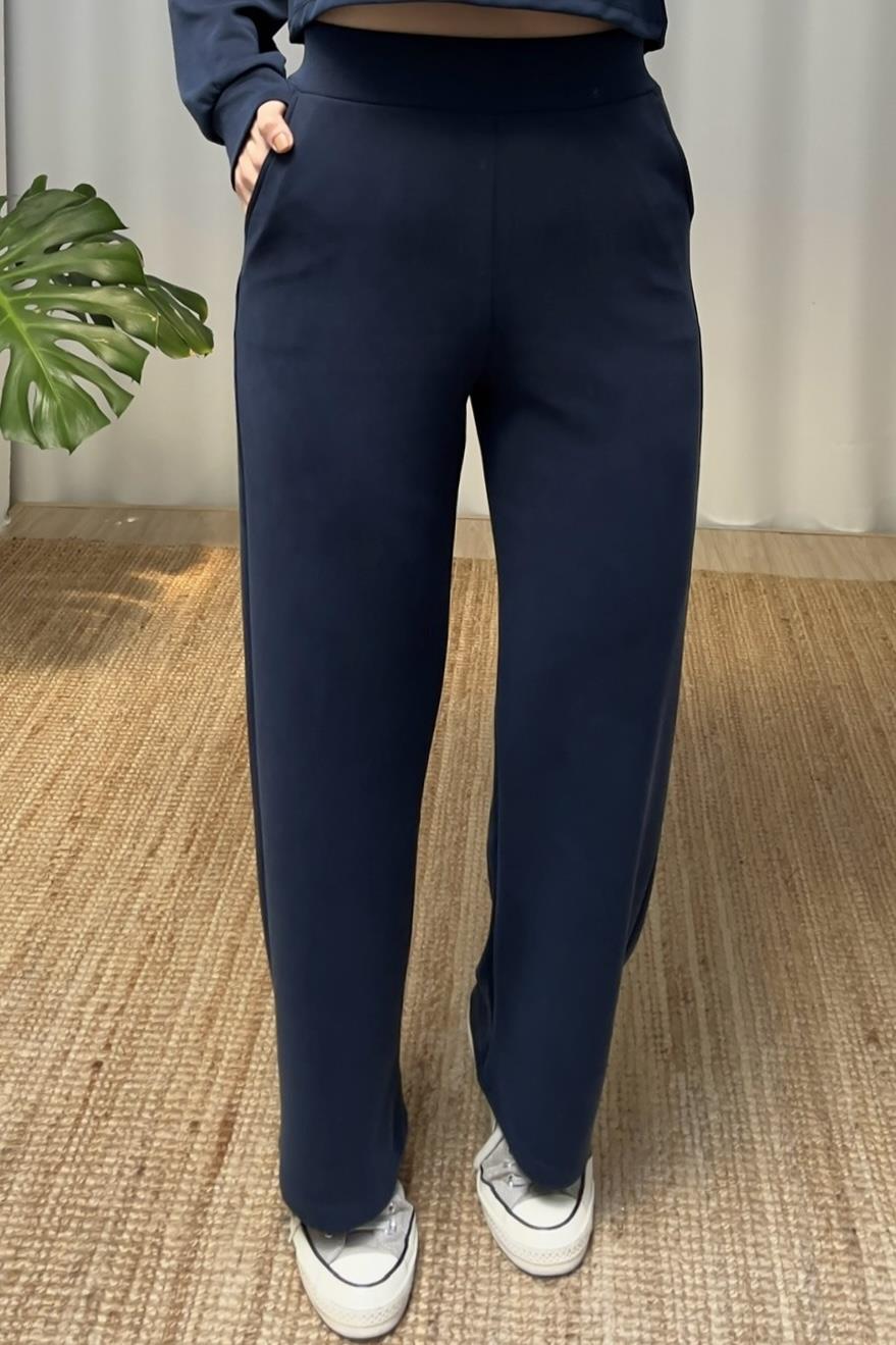 Lacivert Oys Tok Dokulu Modal Pantolon uygun fiyatlarda www.butikhola.com adresinde