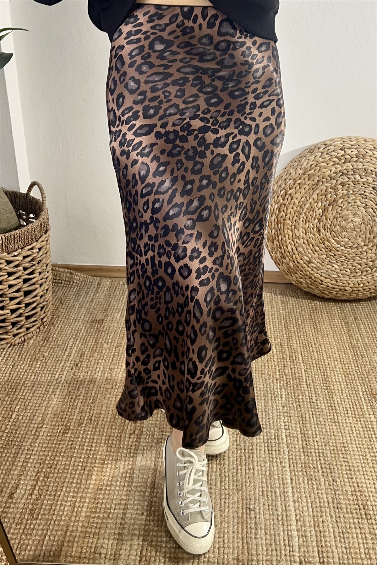 Leopar Desenli Beli Lastikli  Saten Etek uygun fiyatlarda www.butikhola.com adresinde