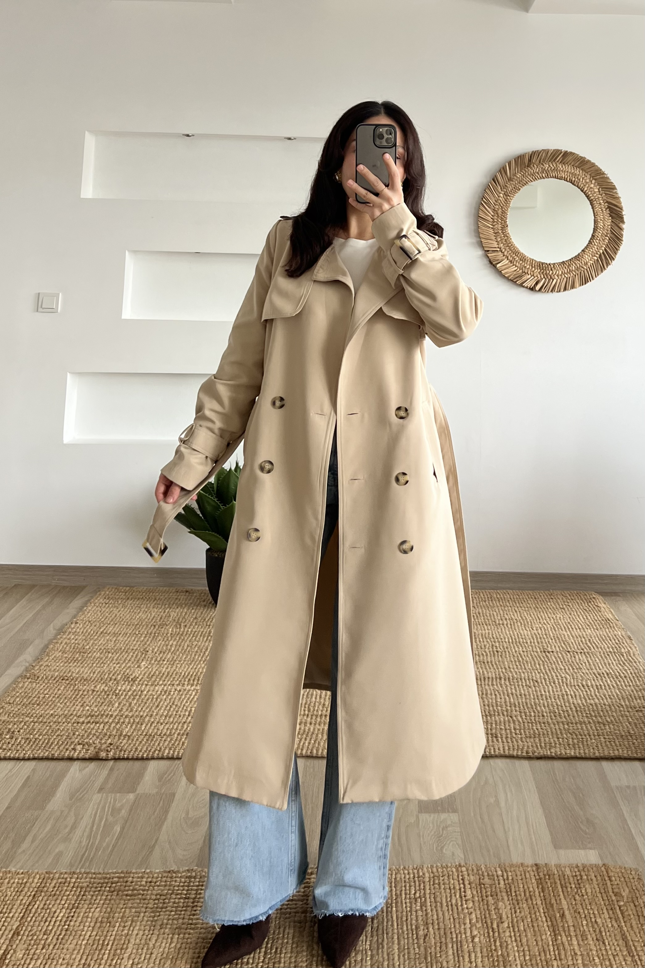 Md Bej Premium Trençkot uygun fiyatlarda www.butikhola.com adresinde