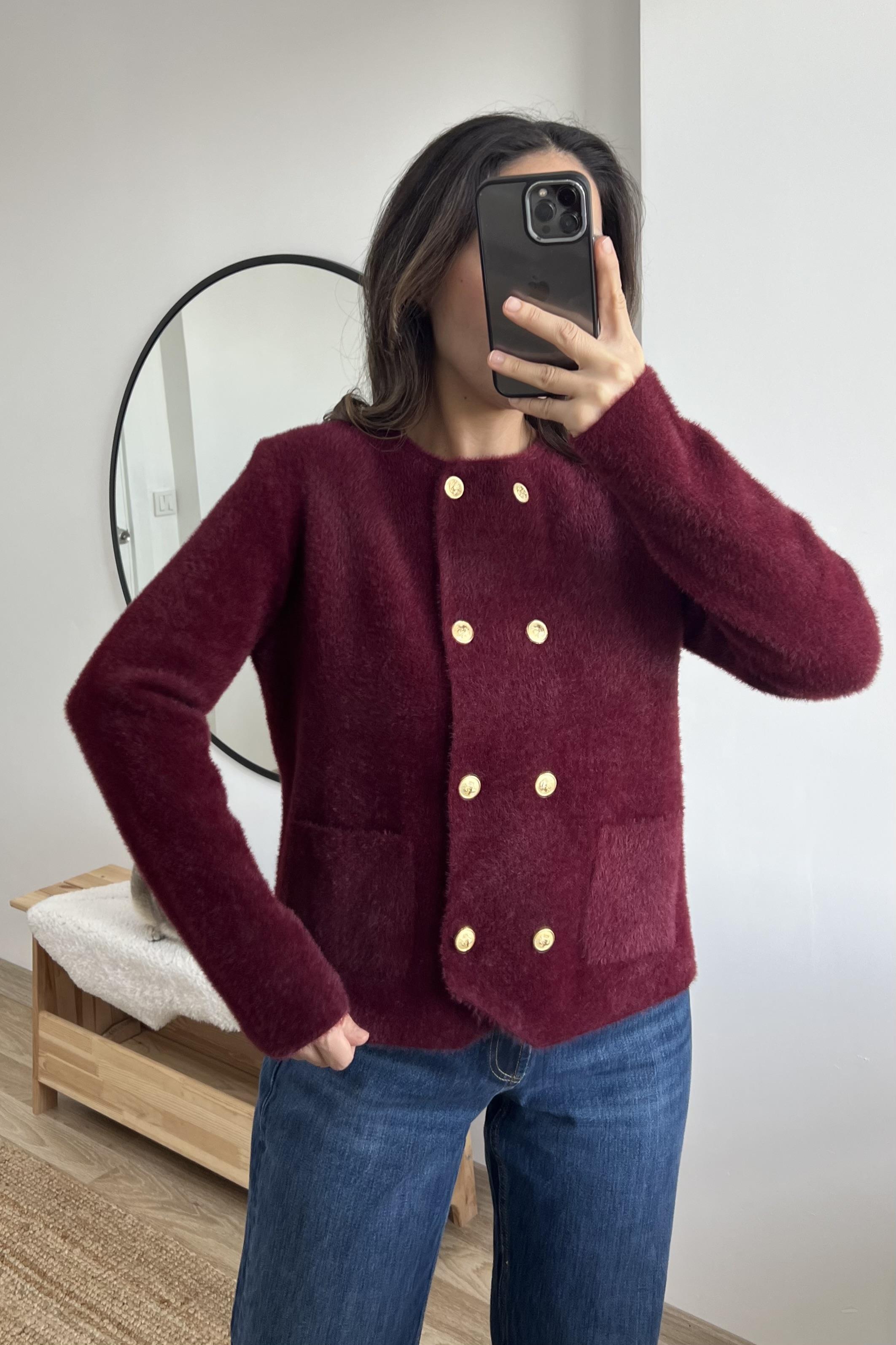MD Bordo Yumoş Hırka uygun fiyatlarda www.butikhola.com adresinde