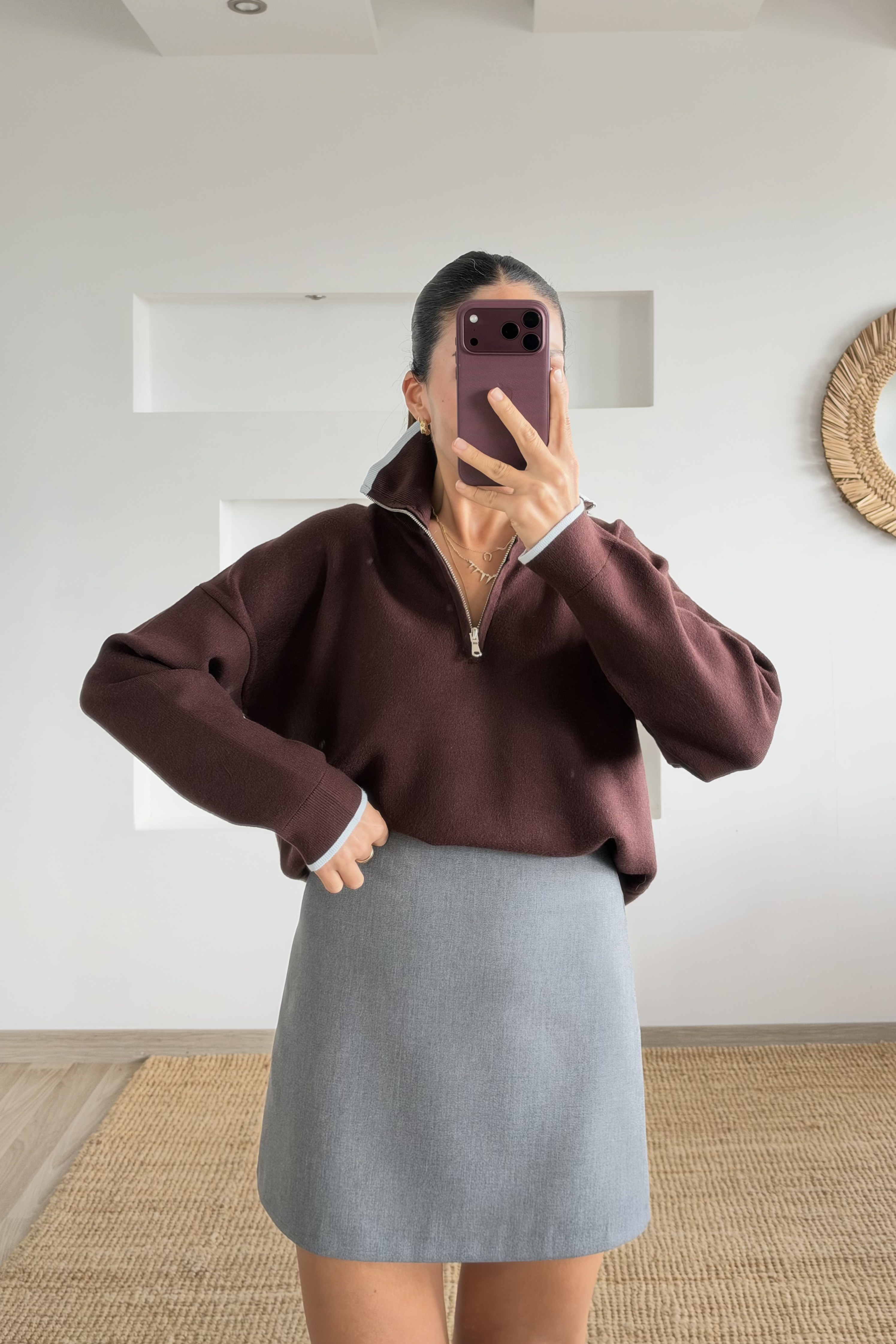 MD Gri Mini Etek  uygun fiyatlarda www.butikhola.com adresinde