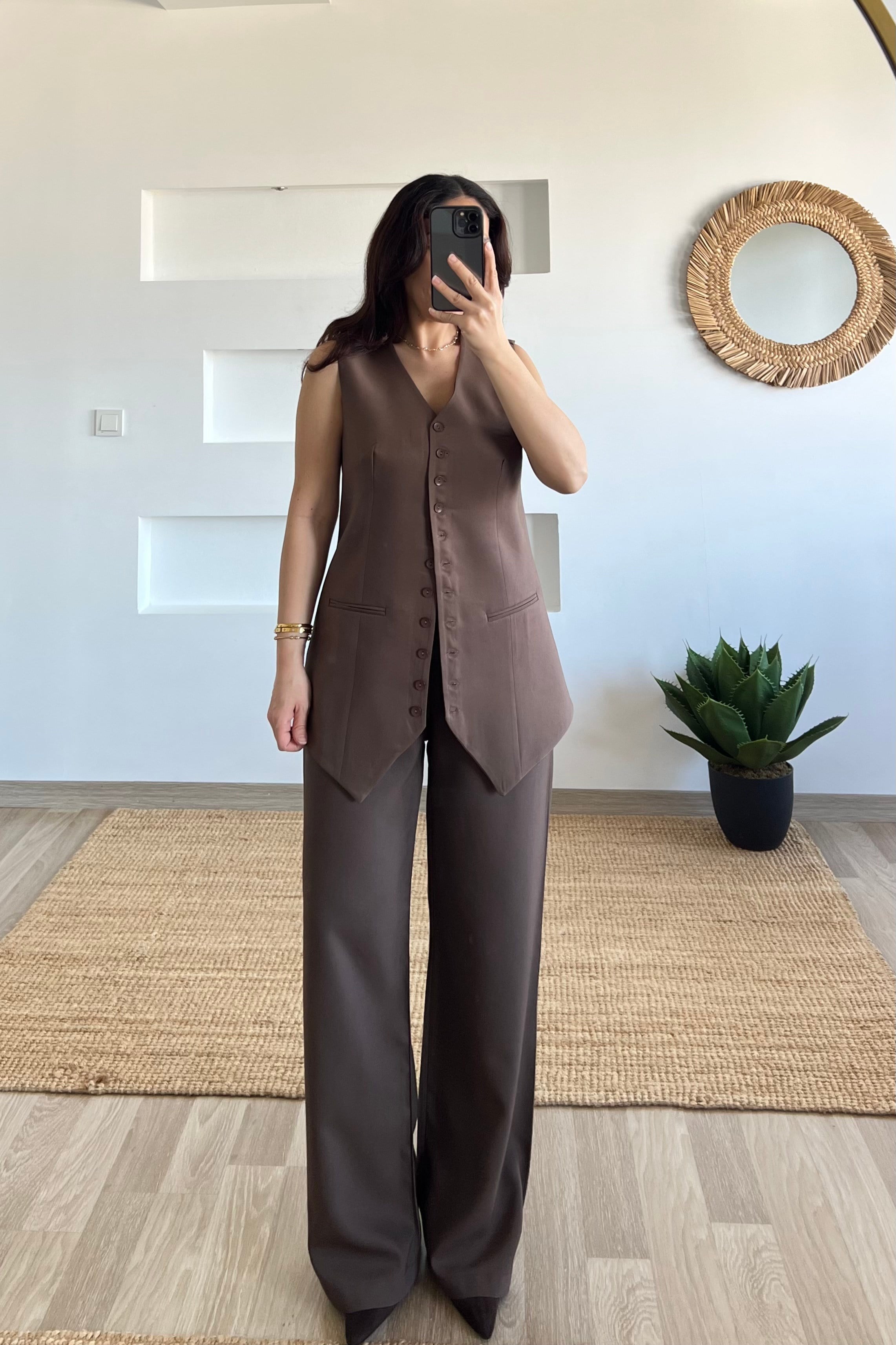 Md Kahve Yelek Pantolon Takım uygun fiyatlarda www.butikhola.com adresinde