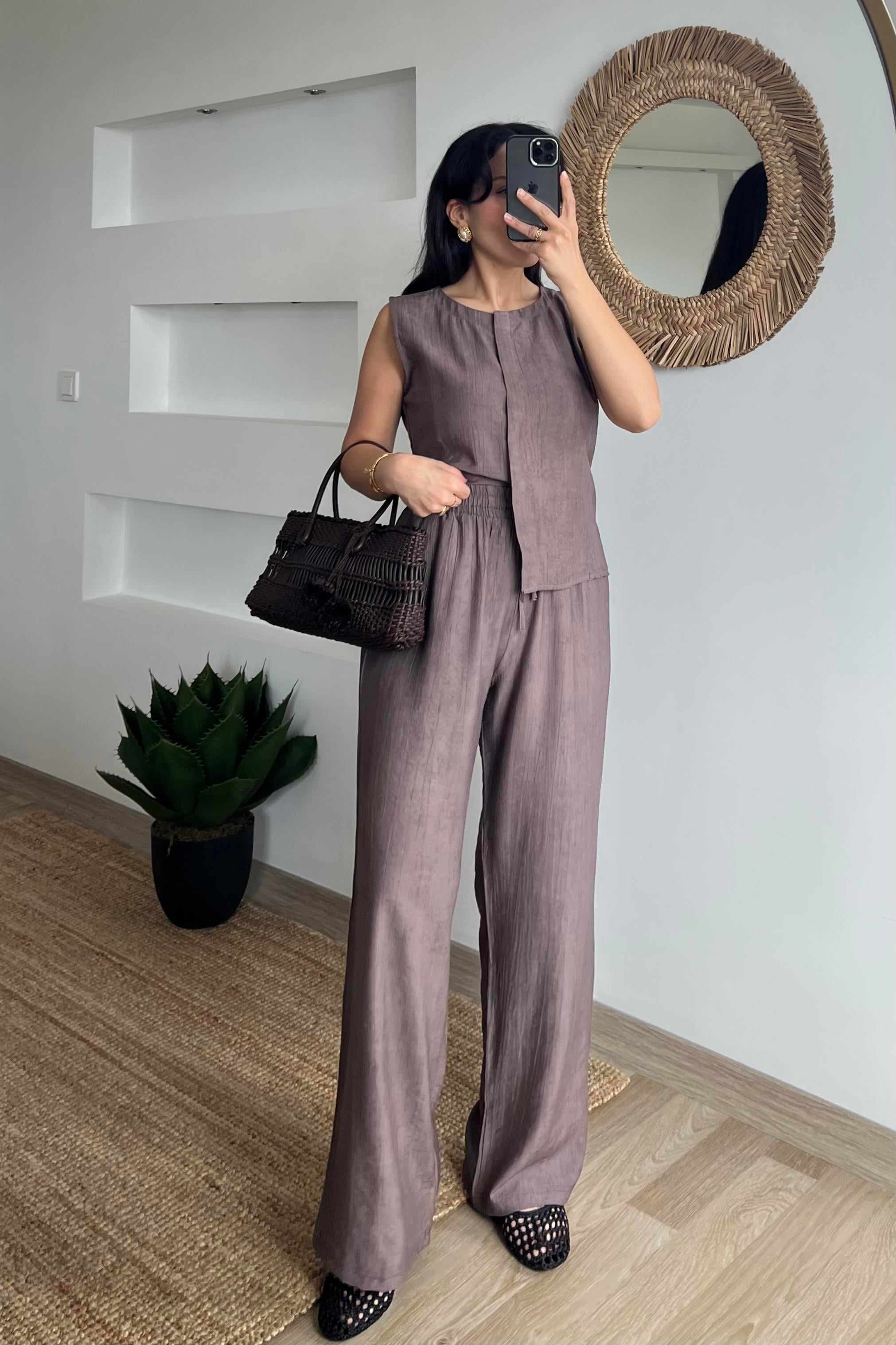 MD Kahverengi Patlı Yelek Pantolon Takım uygun fiyatlarda www.butikhola.com adresinde