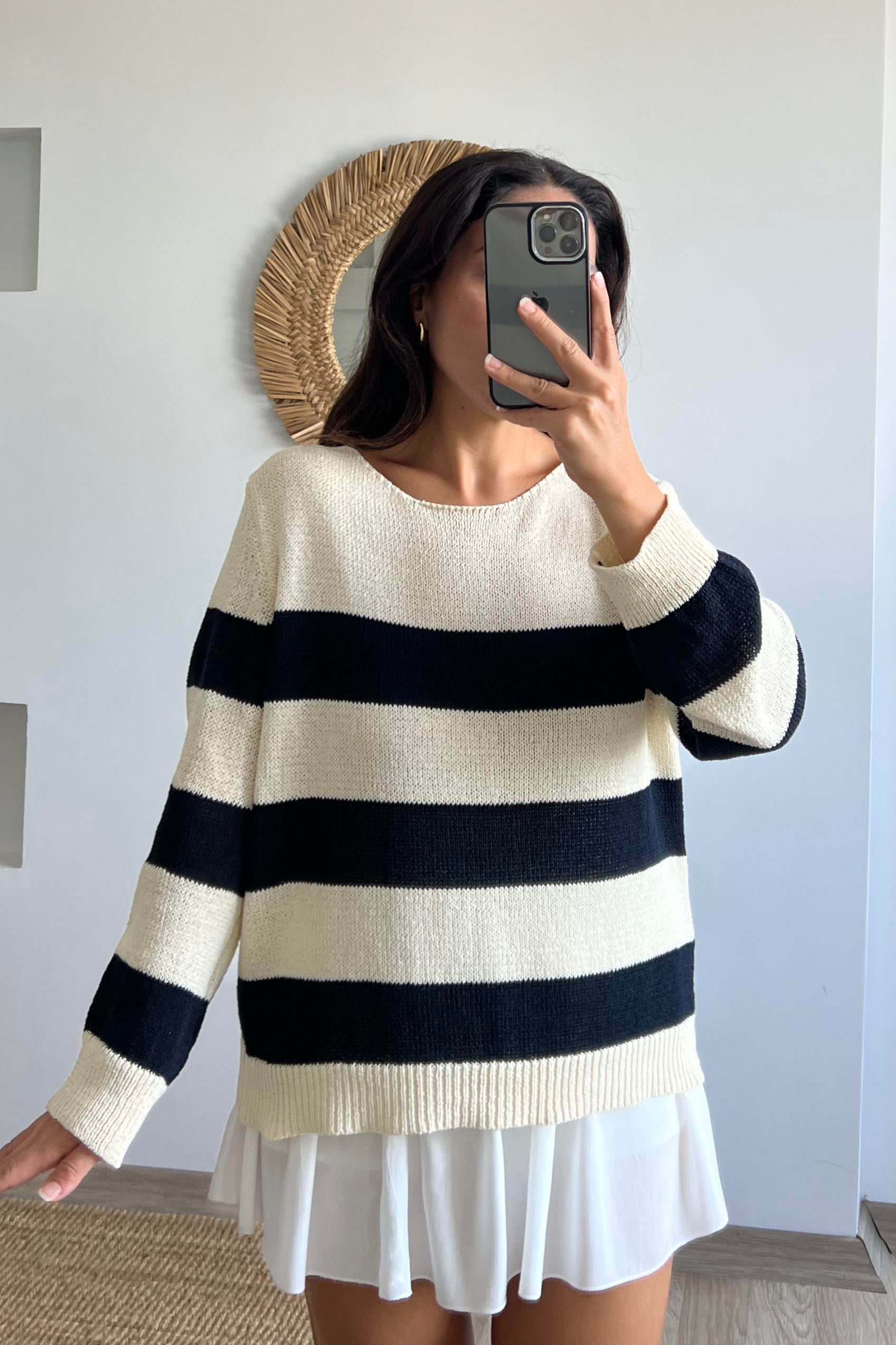 MD Lacivert Şeritli Merserize Triko uygun fiyatlarda www.butikhola.com adresinde