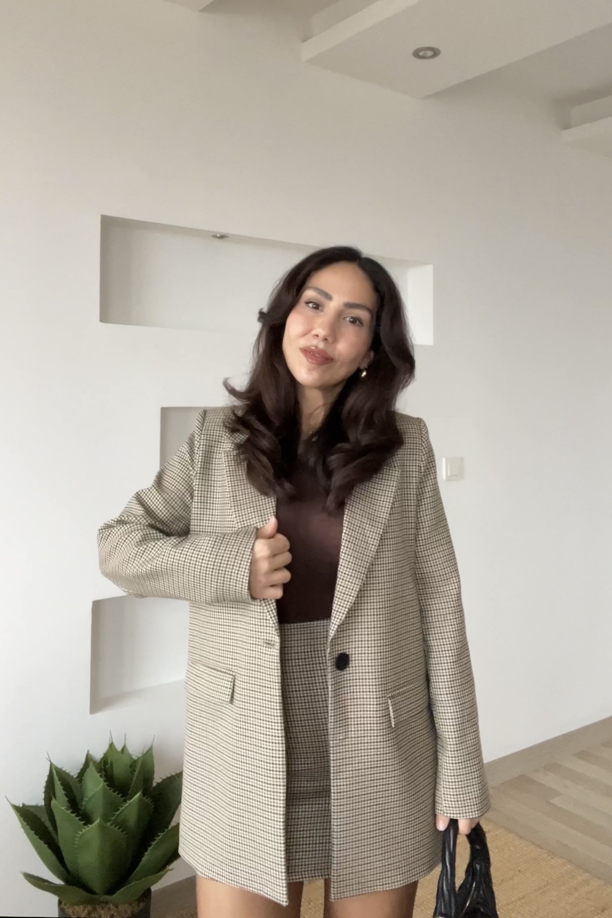 MD Mini Kazayağı Desenli Blazer Ceket uygun fiyatlarda www.butikhola.com adresinde