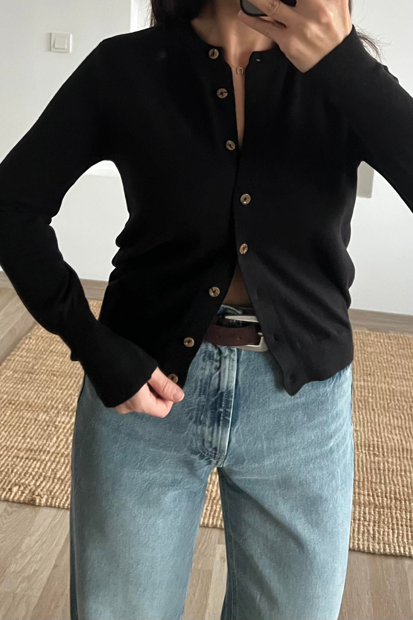 Md Siyah Yumuşak Dokulu Hırka uygun fiyatlarda www.butikhola.com adresinde