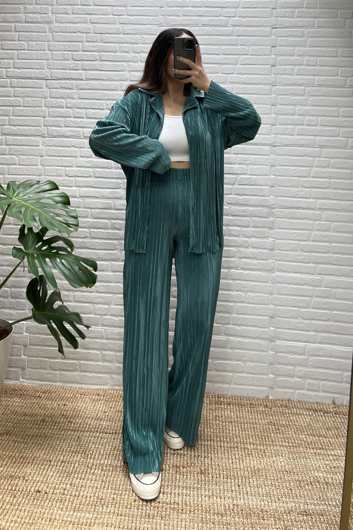 Mint Yeşili Krinkıl Takım uygun fiyatlarda www.butikhola.com adresinde