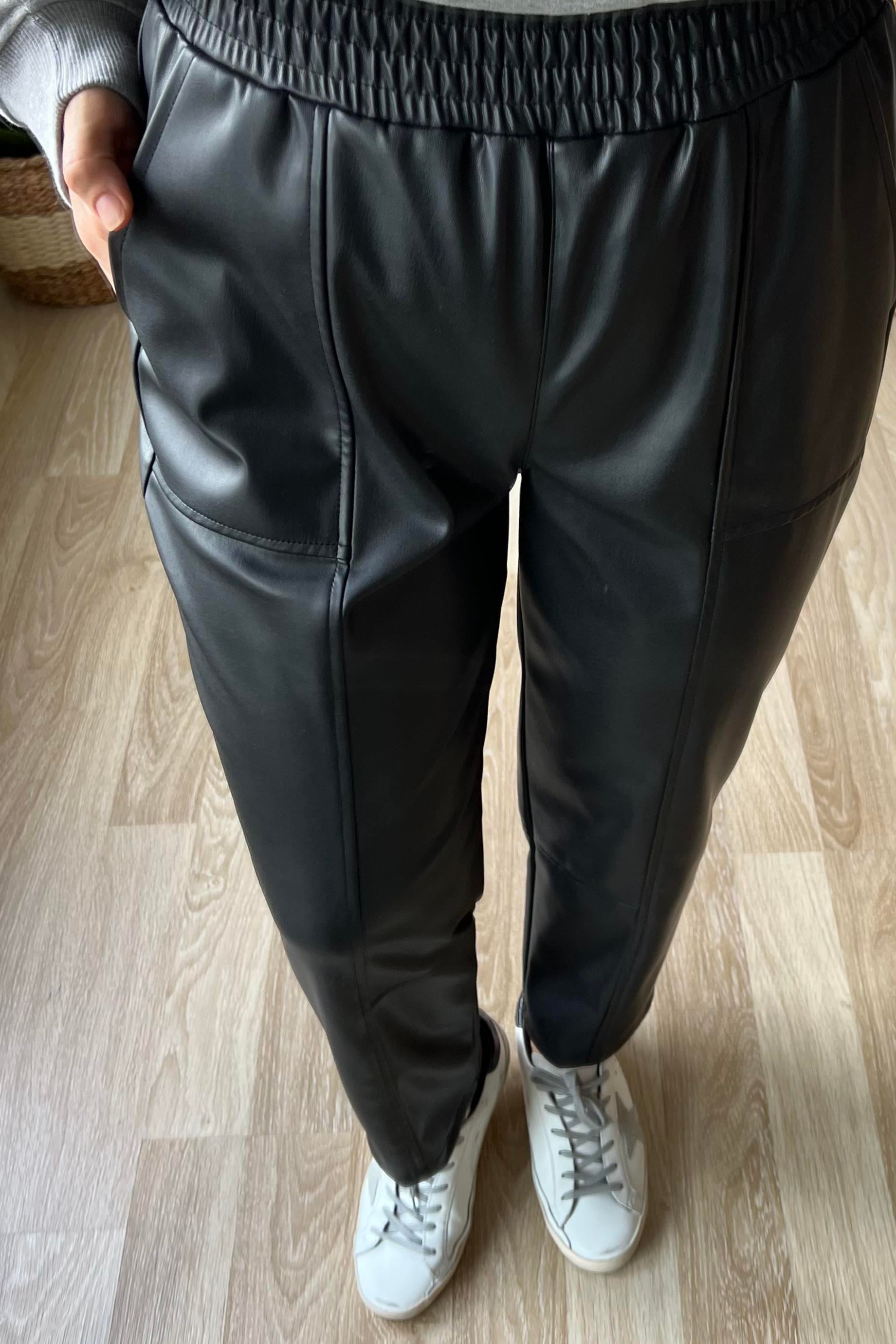 Orj Marka Siyah Beli Lastikli Deri Pantolon uygun fiyatlarda www.butikhola.com adresinde