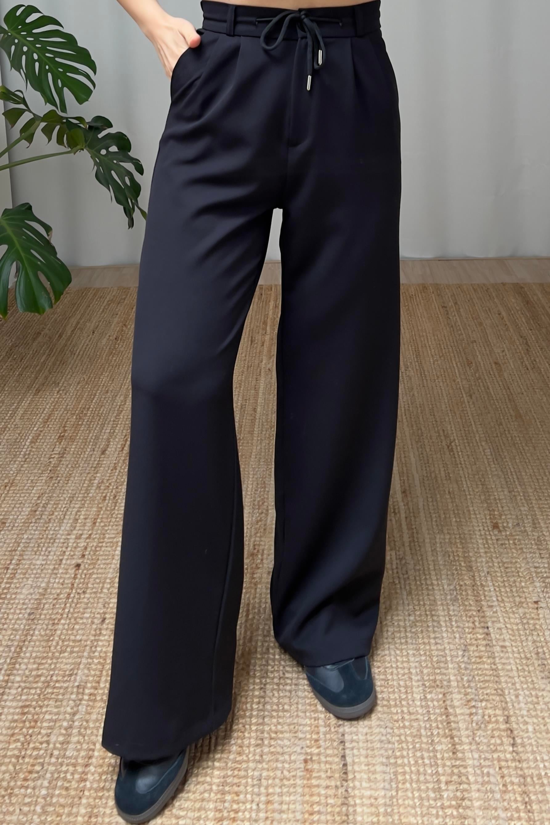 Siyah Beli İpli Comfort Palazzo Pantolon uygun fiyatlarda www.butikhola.com adresinde