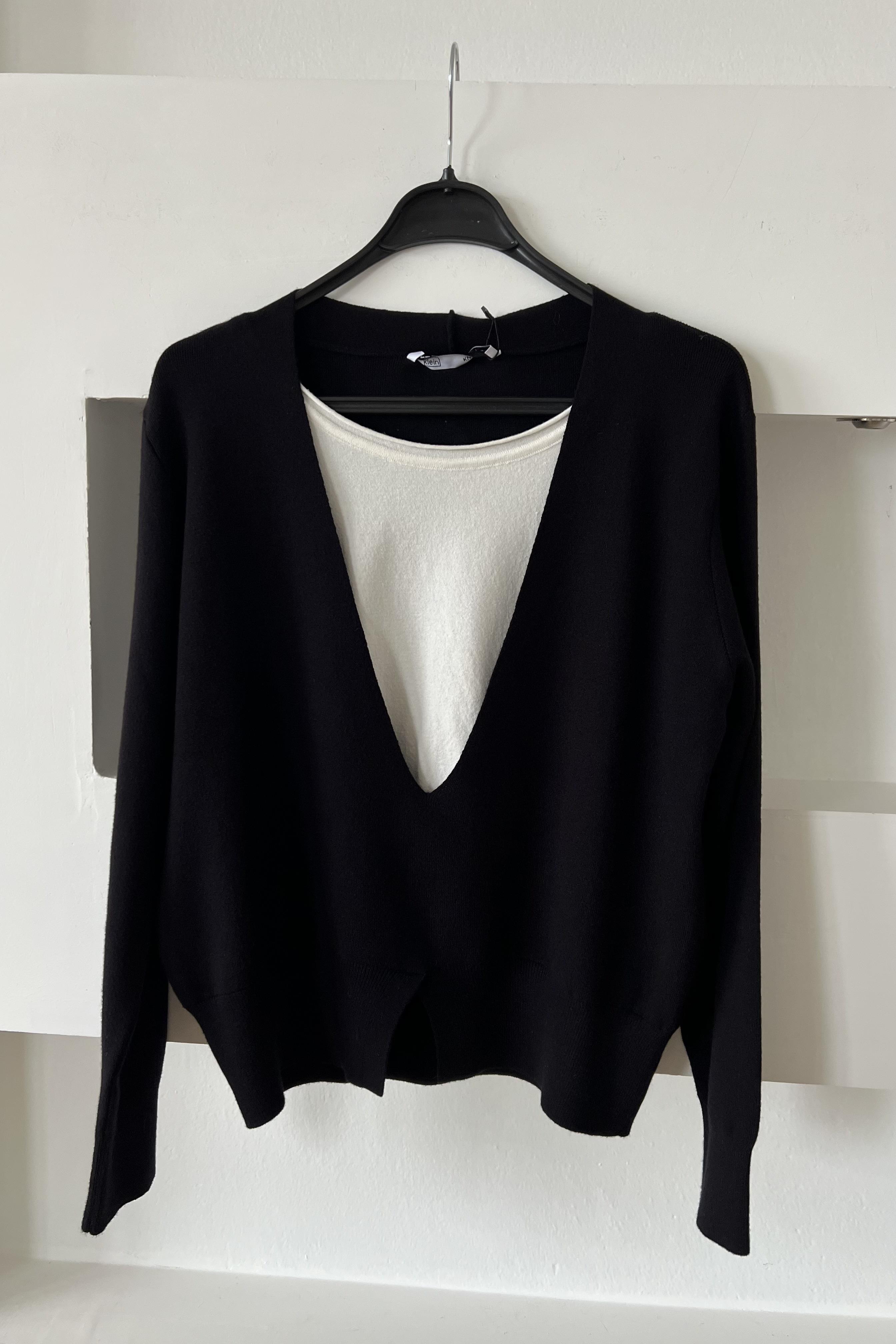 Siyah Çift Kat Görünümlü Premium Triko uygun fiyatlarda www.butikhola.com adresinde