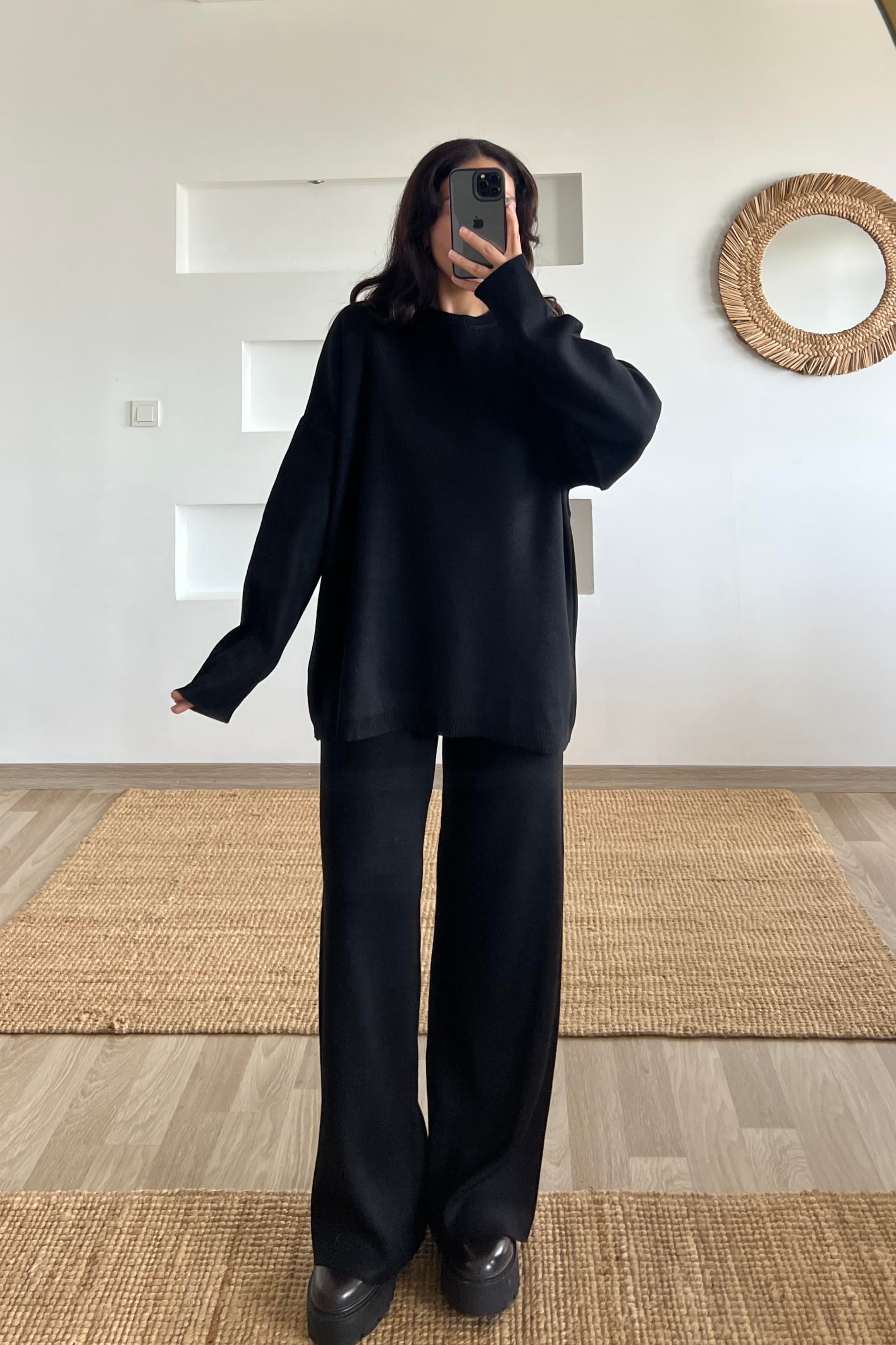Siyah Comfort Triko Takım uygun fiyatlarda www.butikhola.com adresinde