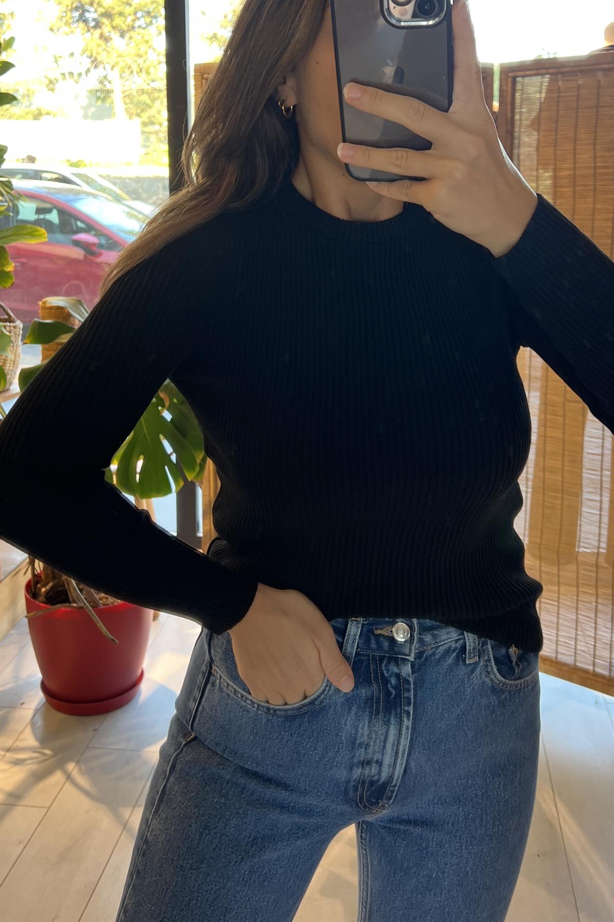 Siyah Fitilli Basic Triko uygun fiyatlarda www.butikhola.com adresinde