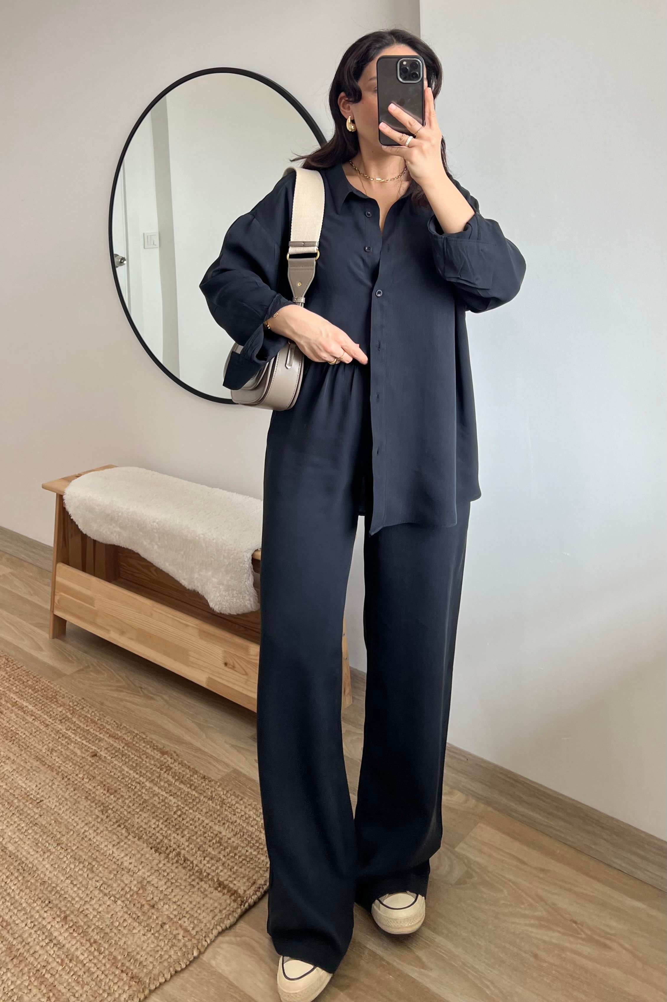 Siyah Premiıum Tensel Gömlek Pantolon Takım uygun fiyatlarda www.butikhola.com adresinde