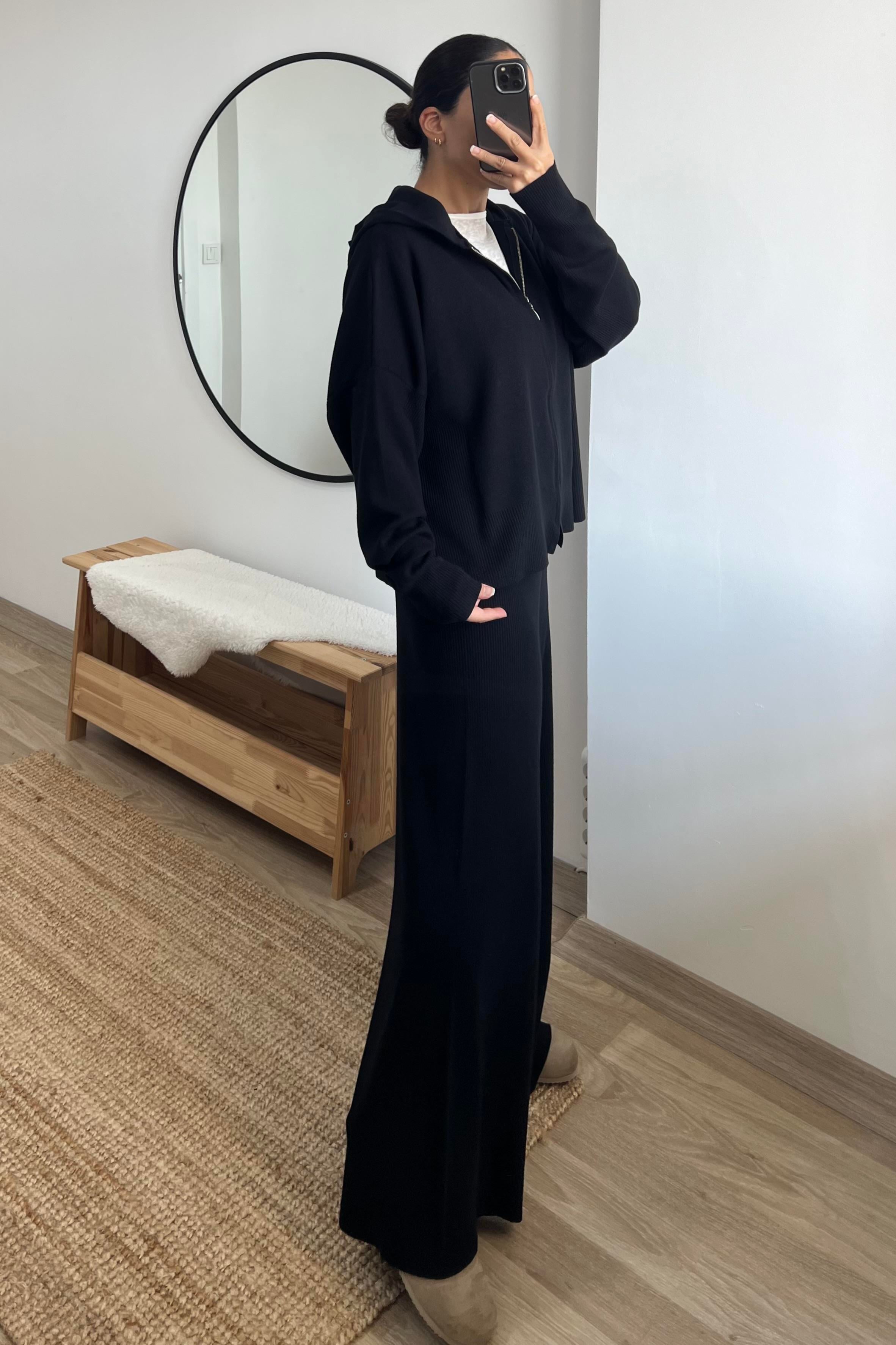 Siyah Soft Touch Hırka Pantolon Takım uygun fiyatlarda www.butikhola.com adresinde