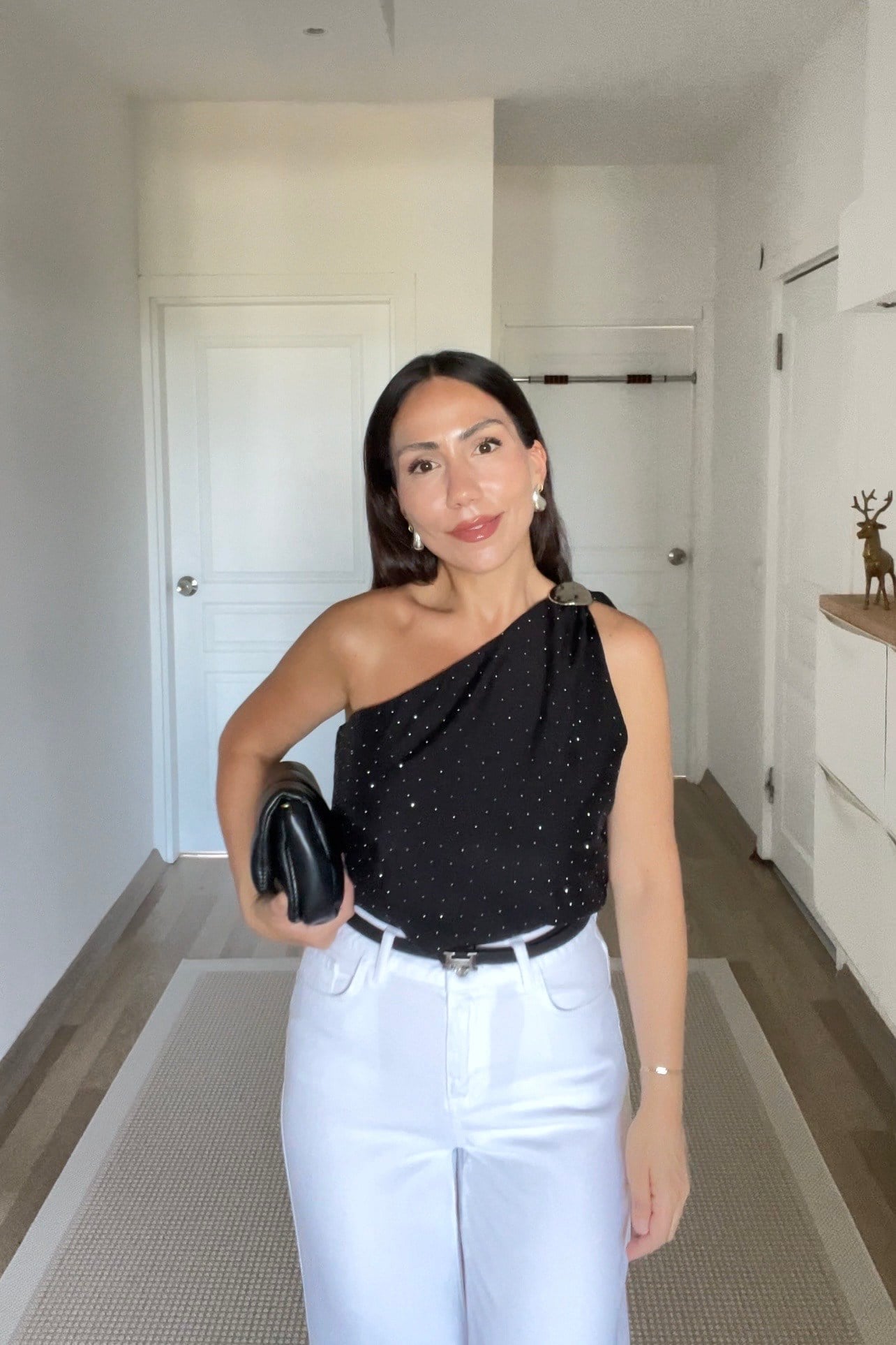 Siyah Tek Omuz Taşlı Tensel BLuz uygun fiyatlarda www.butikhola.com adresinde